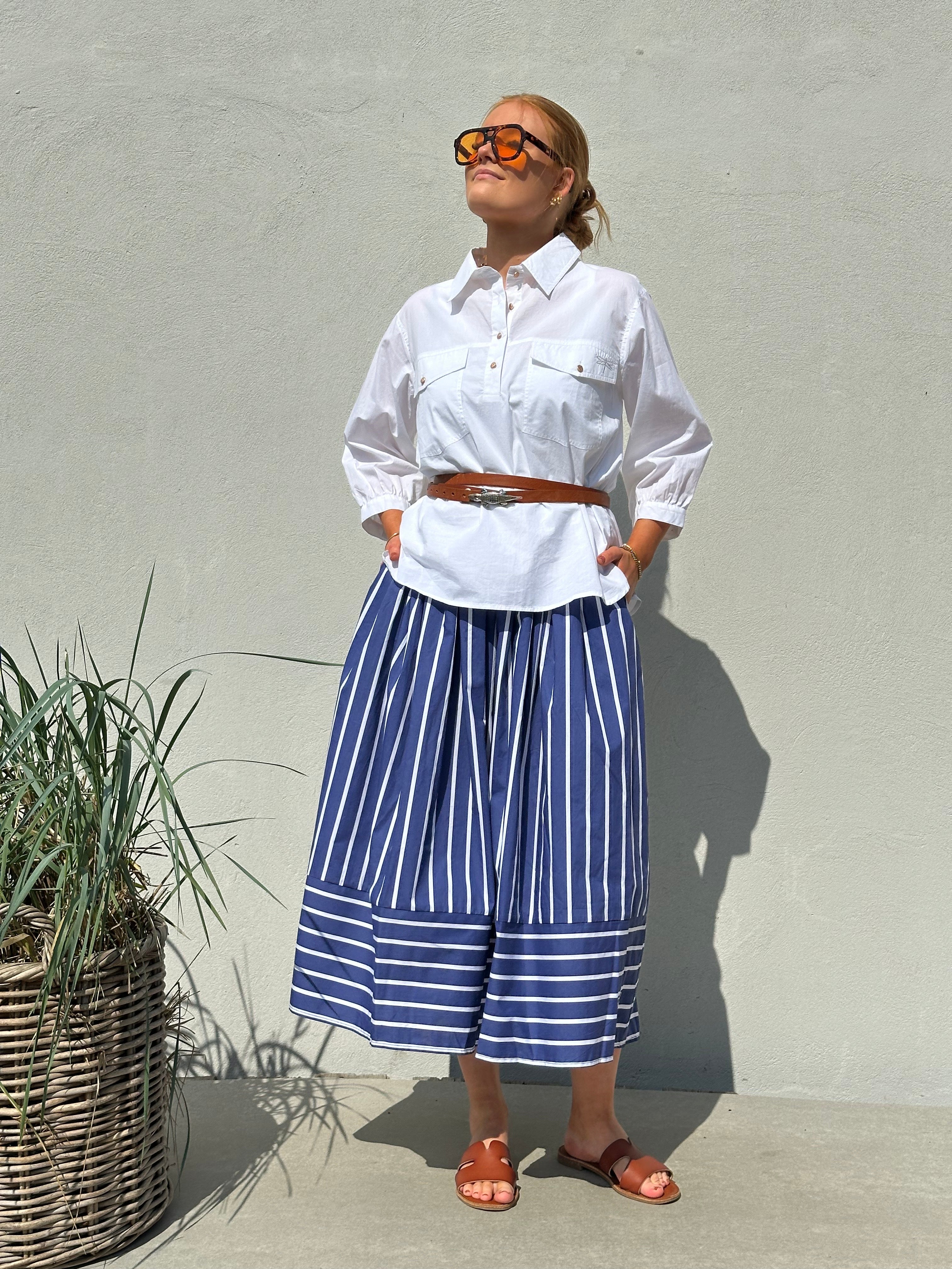 Gaspar 2601956 Vienna stripe skirt blue