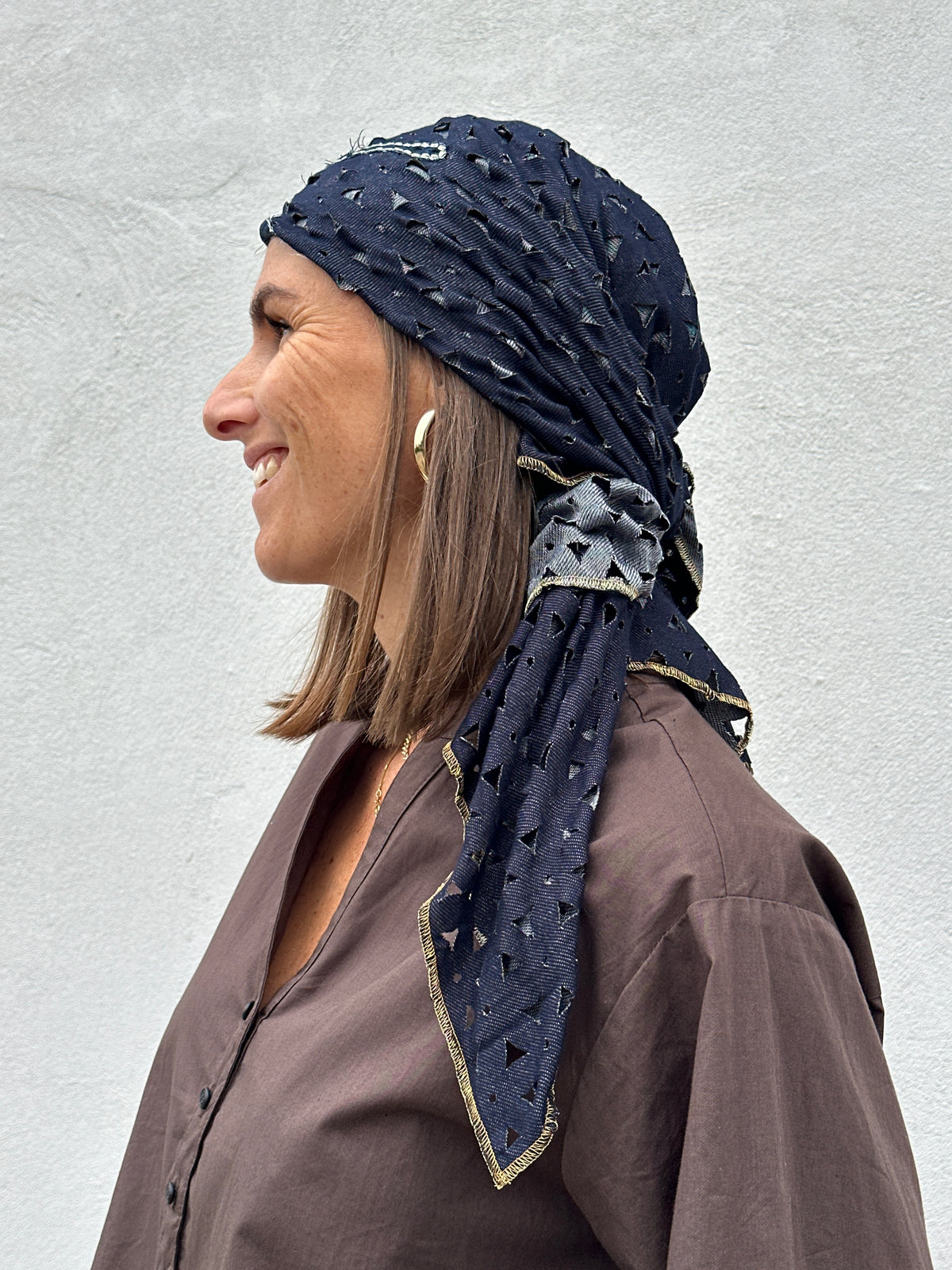Gaspar 2607101 Rome scarf logo blue