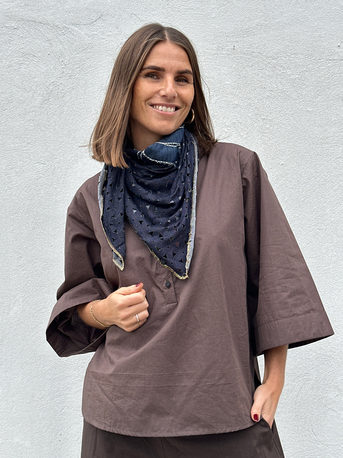 Gaspar 2607101 Rome scarf logo blue
