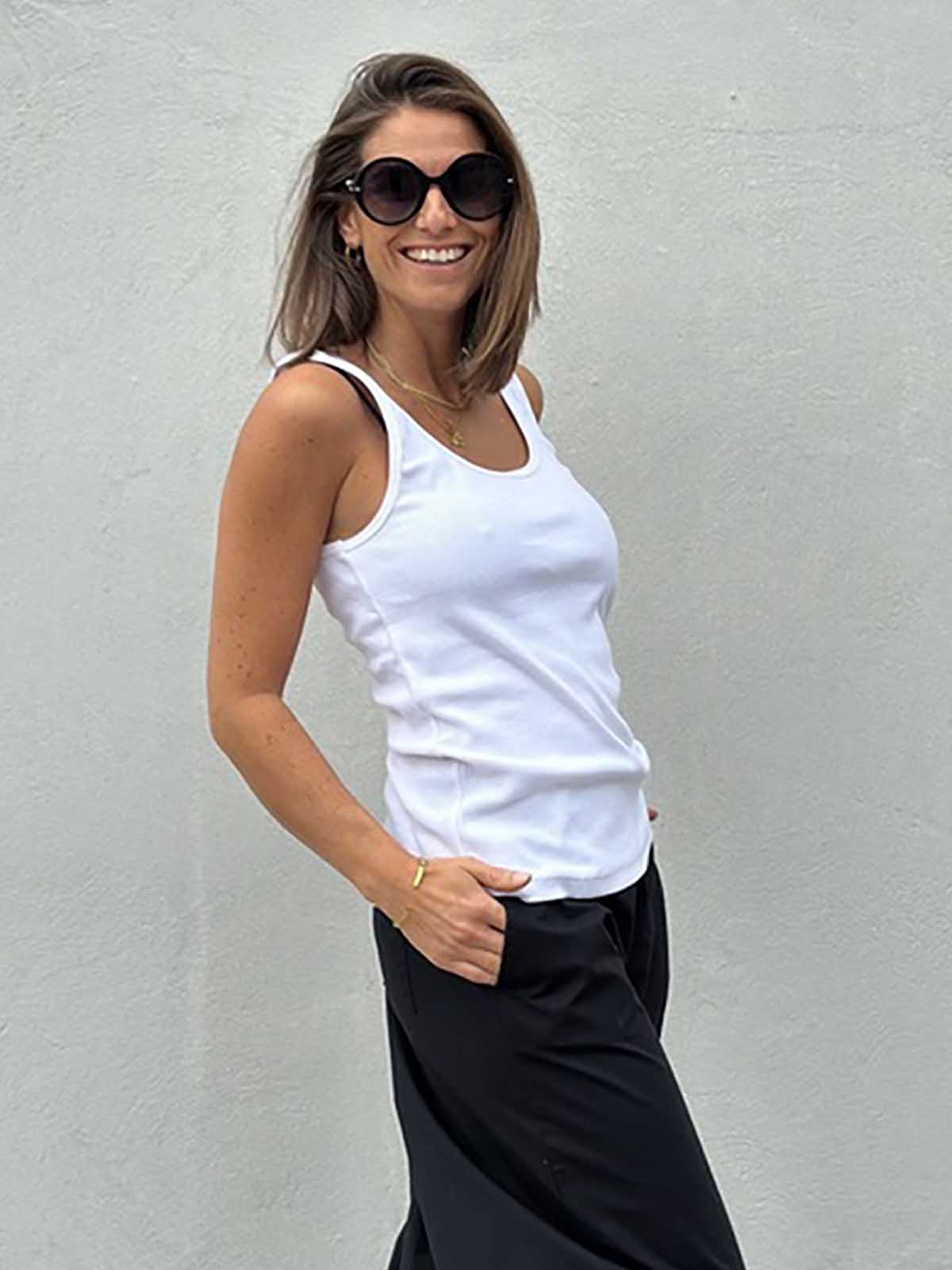 Gaspar 2607300 Osaka rib tanktop white