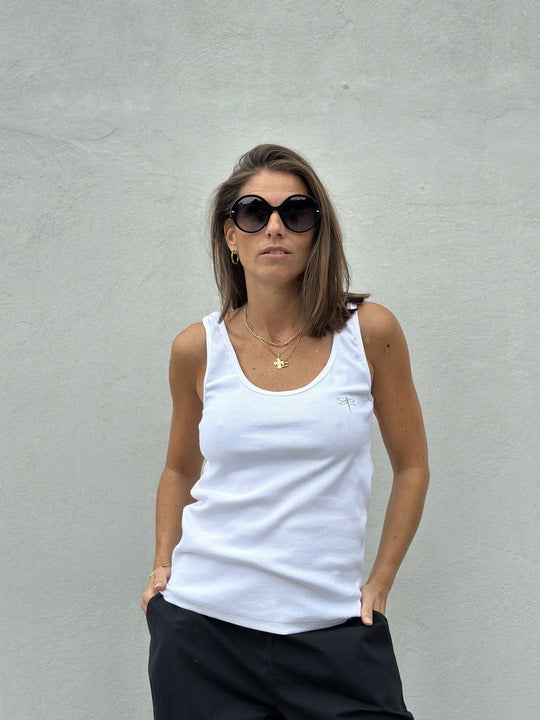 Gaspar 2607300 Osaka rib tanktop white