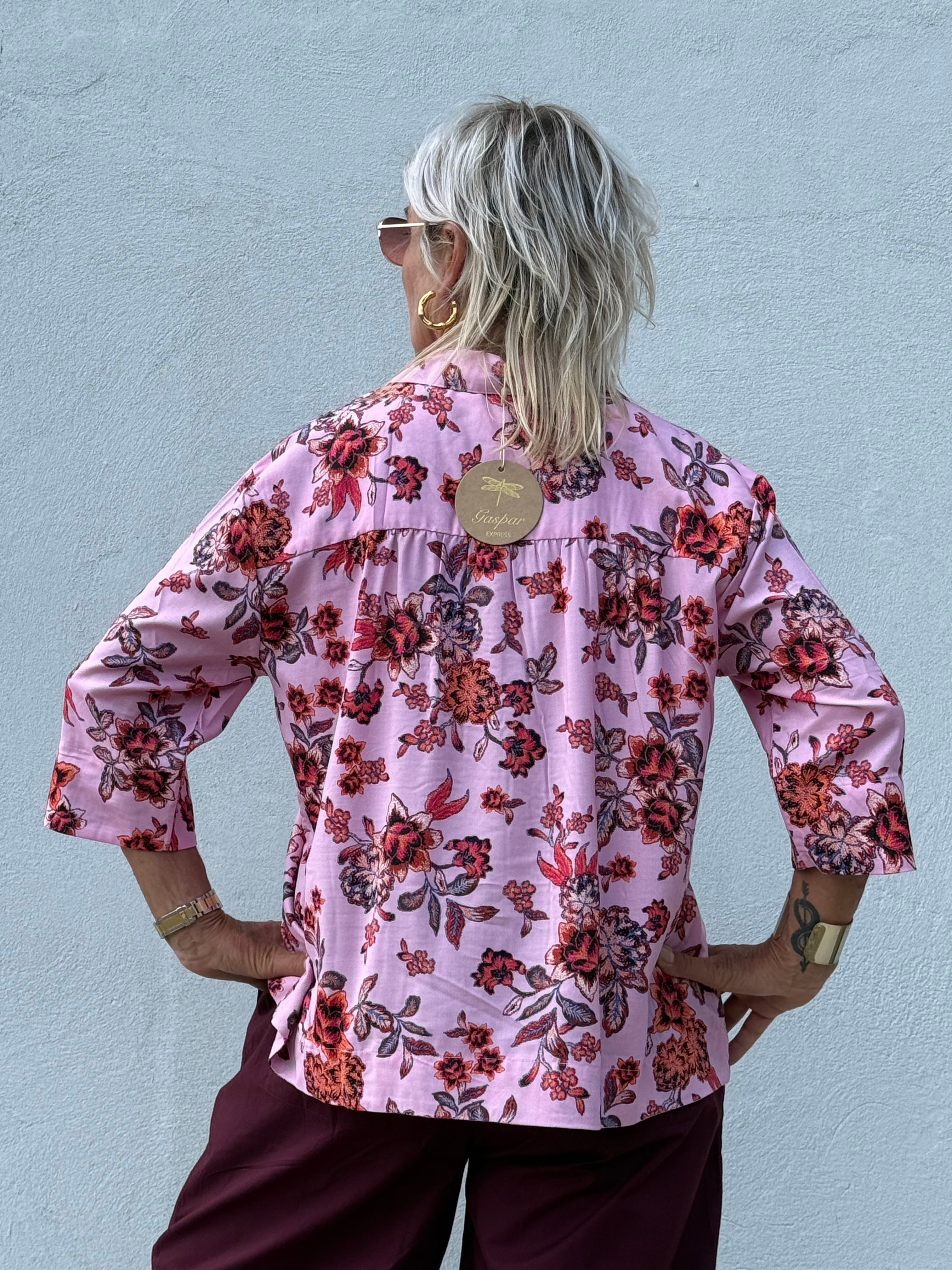 Gaspar 2607316 Porto blouse flower print rose