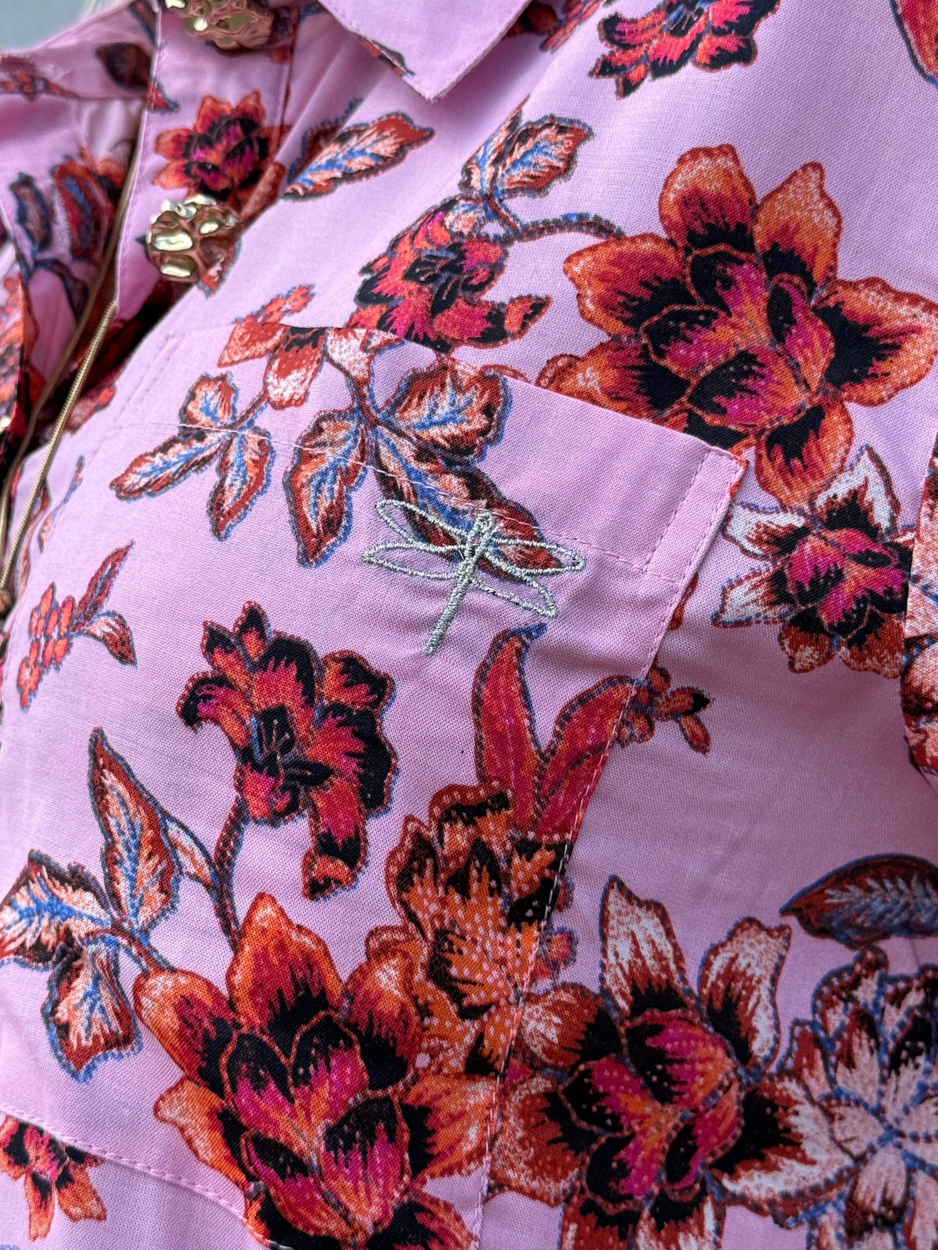 Gaspar 2607316 Porto blouse flower print rose