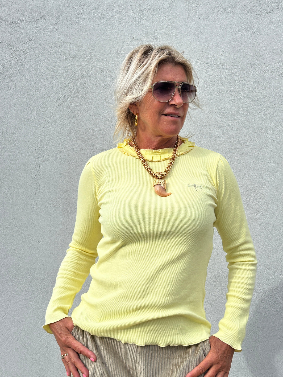Gaspar 2607321 Fresno blouse RIB yellow NEW