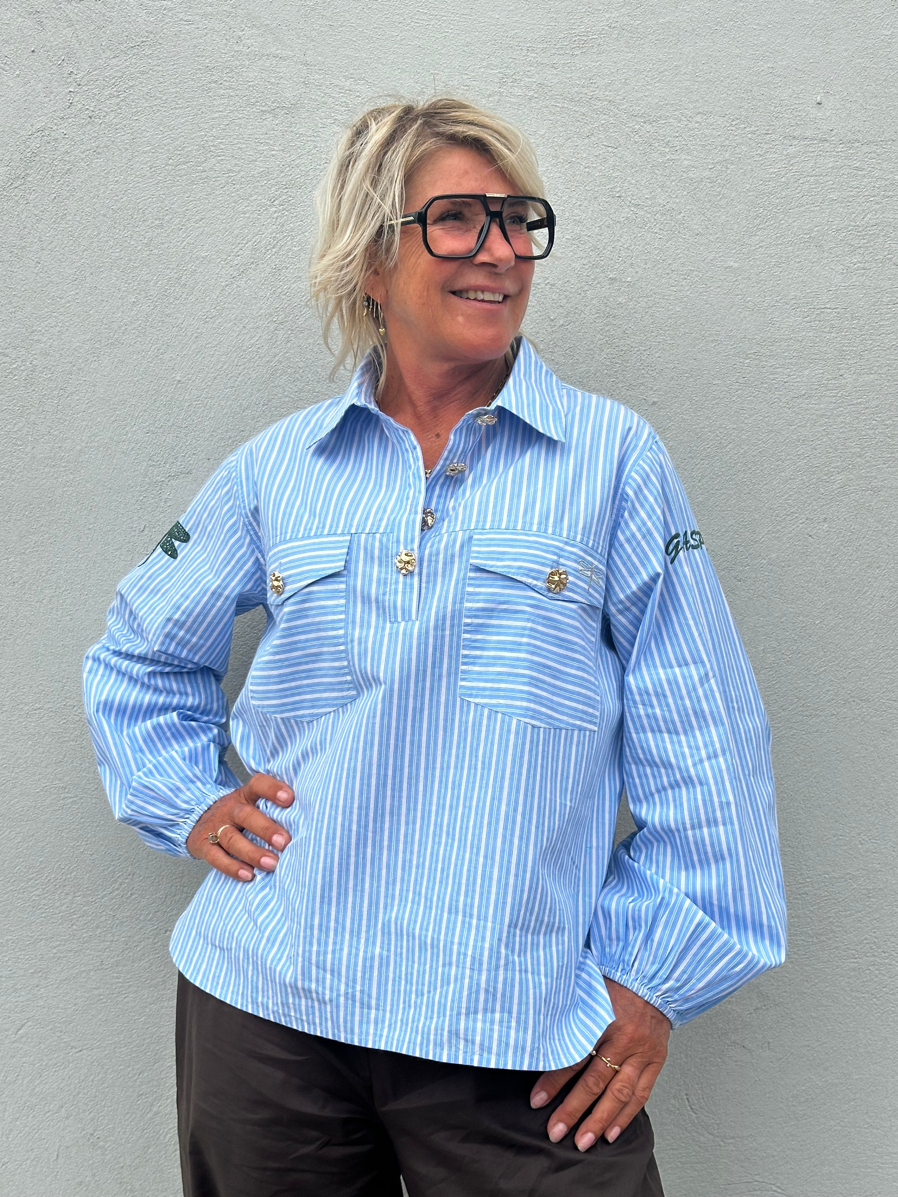 Gaspar 2607343 Aarhus shirt stripe light blue