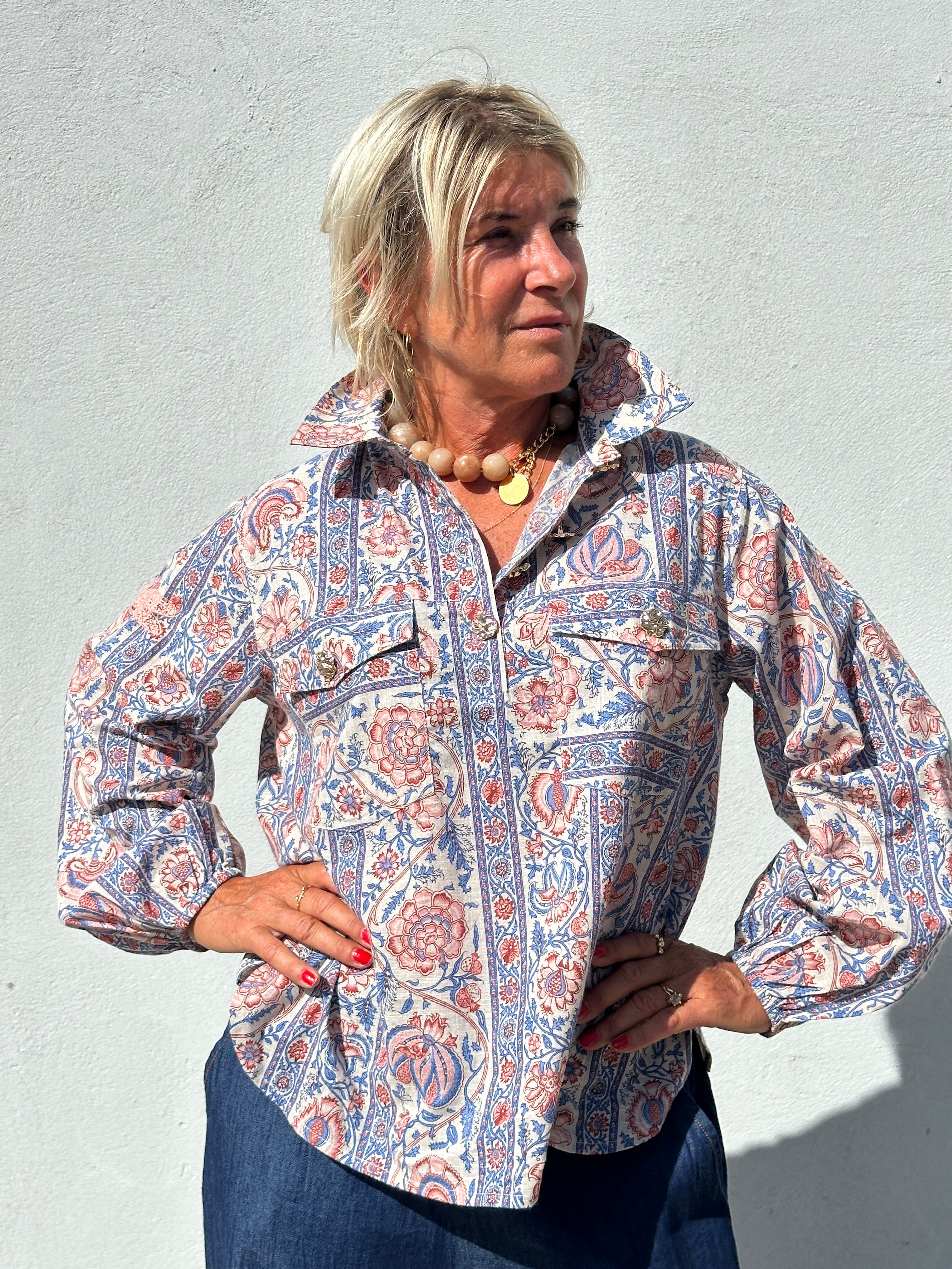 Gaspar 2607344 Aarhus shirt print blue