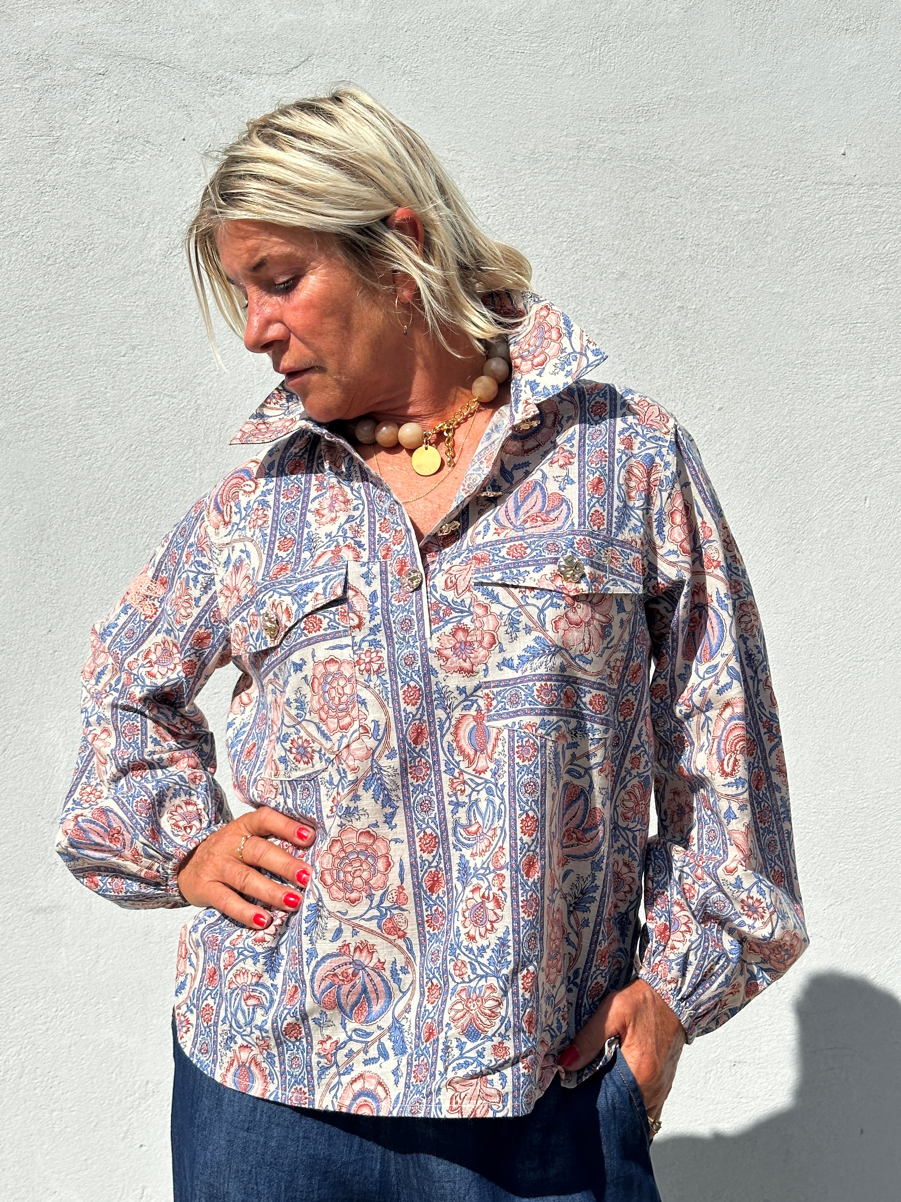 Gaspar 2607344 Aarhus shirt print blue