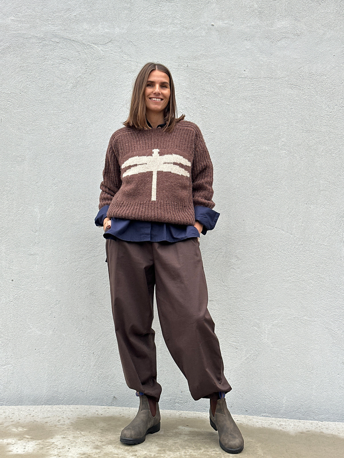 Gaspar 2607349 Pisa logo pullover brown