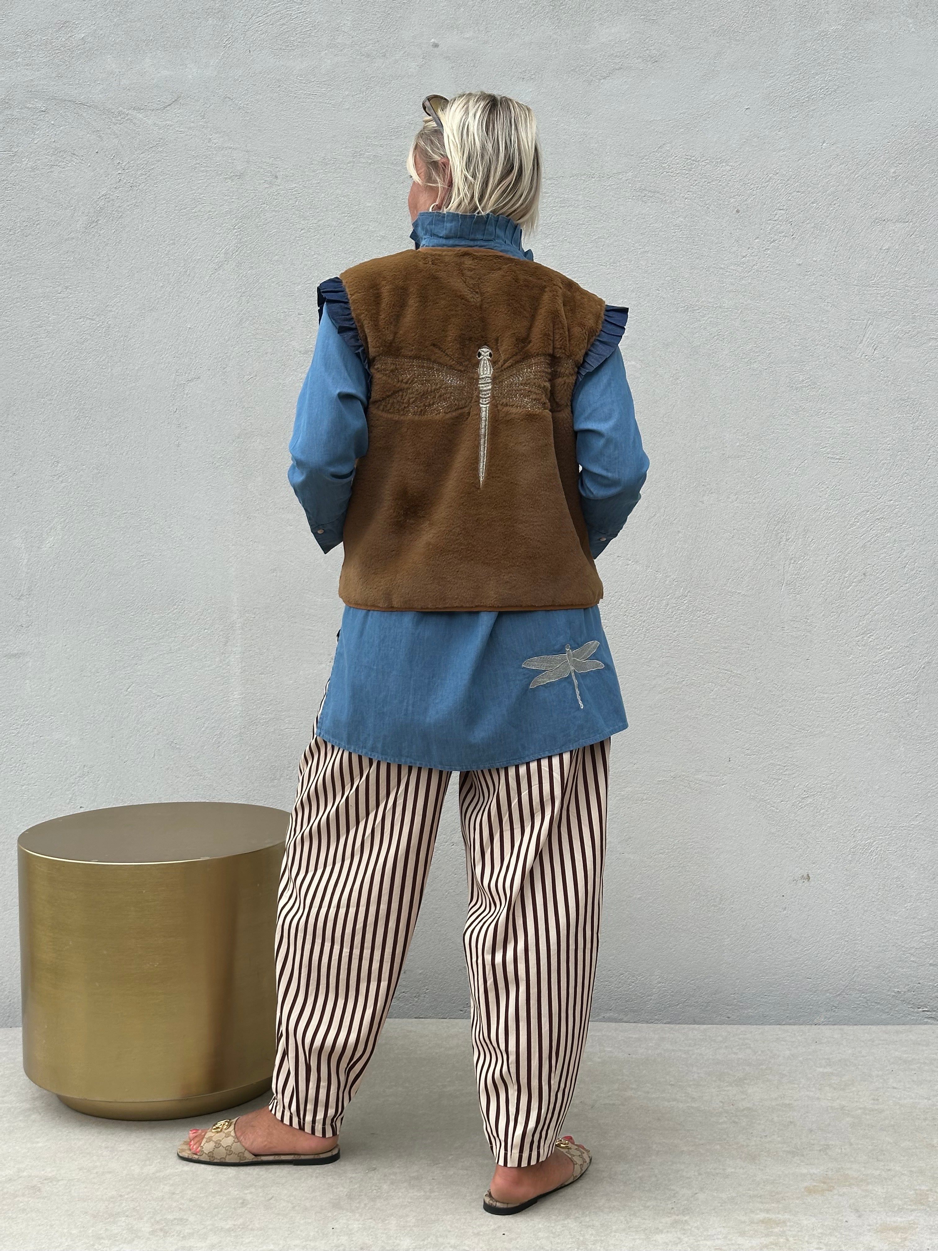Gaspar 2607352 Duffy frill waistcoat khaky