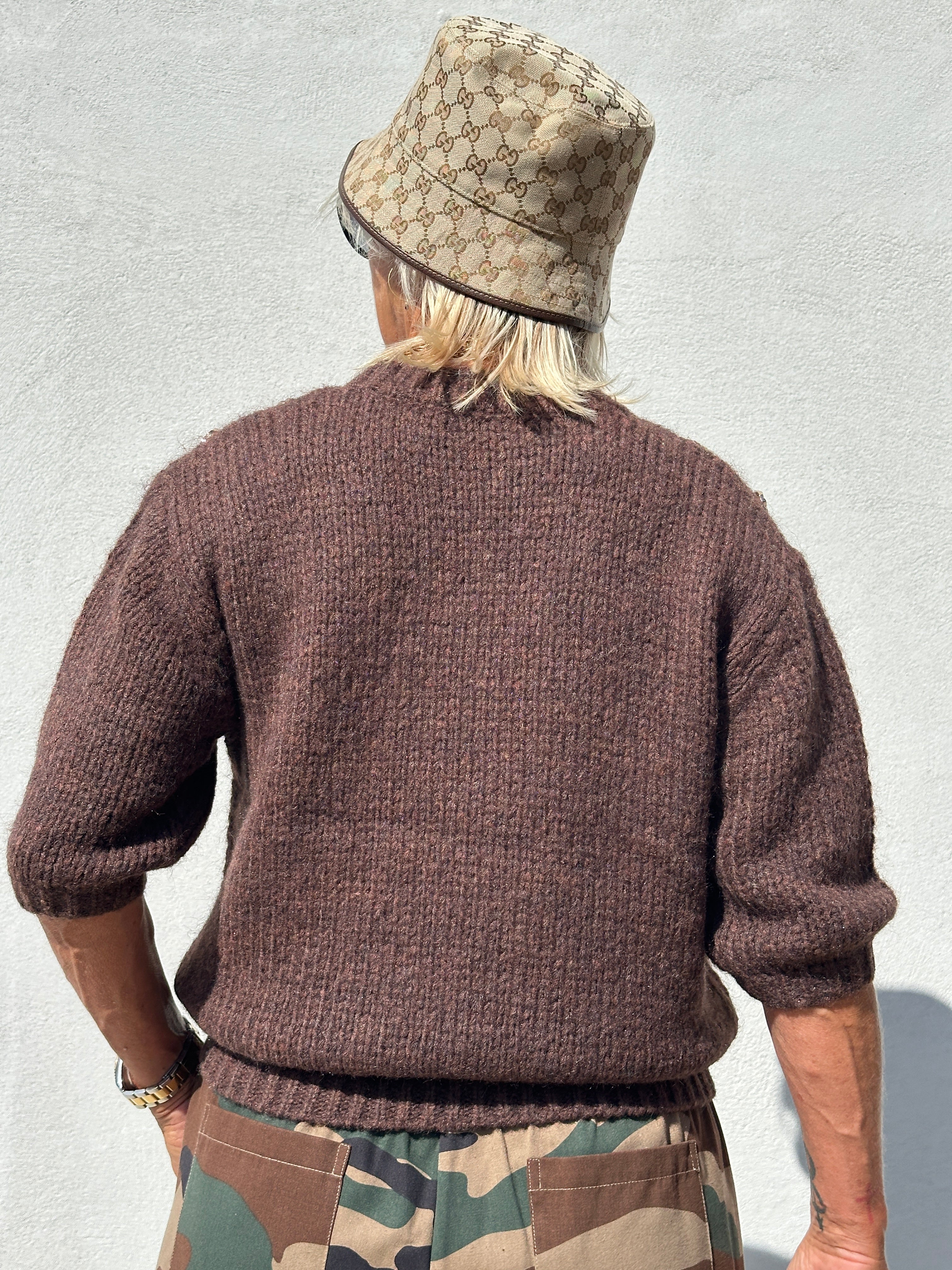Gaspar 2607354 Parma knit 3/4 sleeve brown
