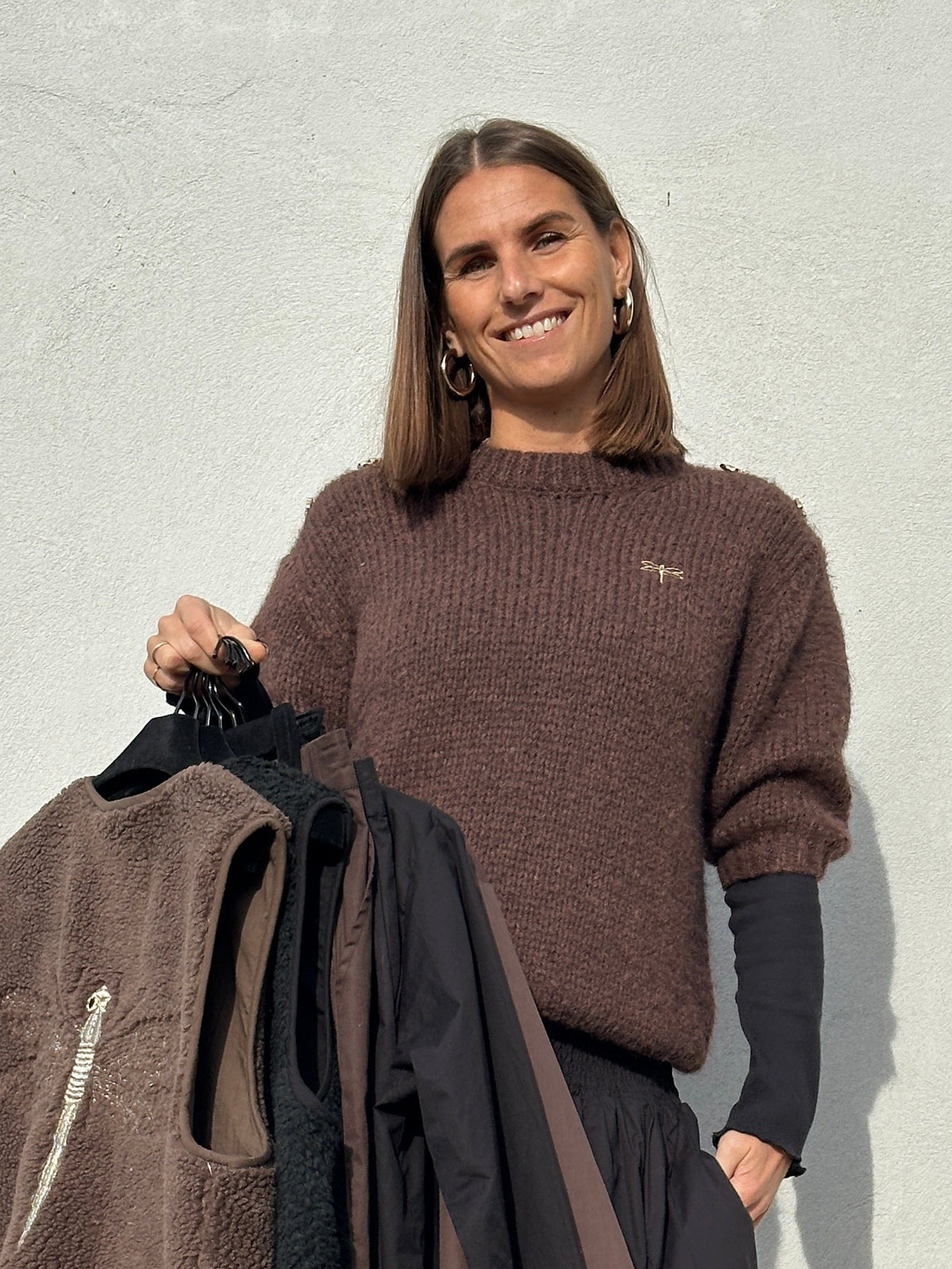 Gaspar 2607354 Parma knit 3/4 sleeve brown