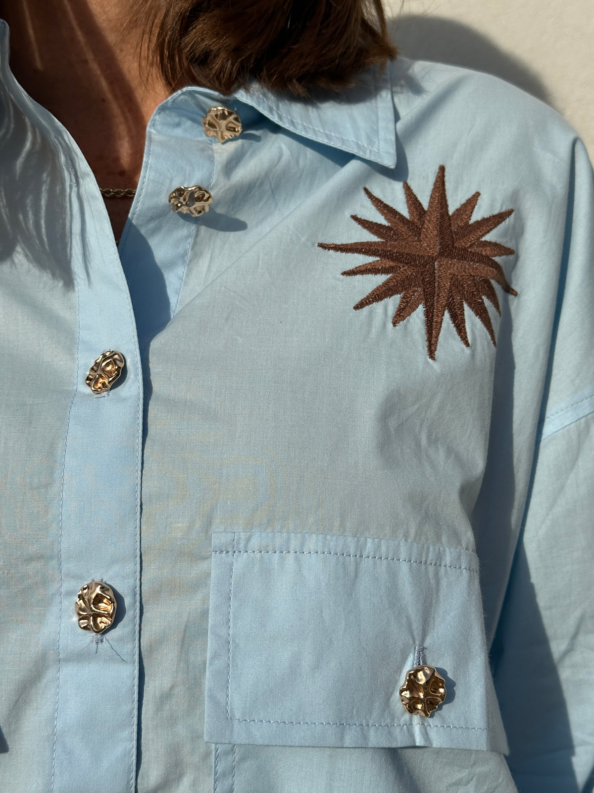 Gaspar 2607357 Sevilla solid poplin shirt light blue