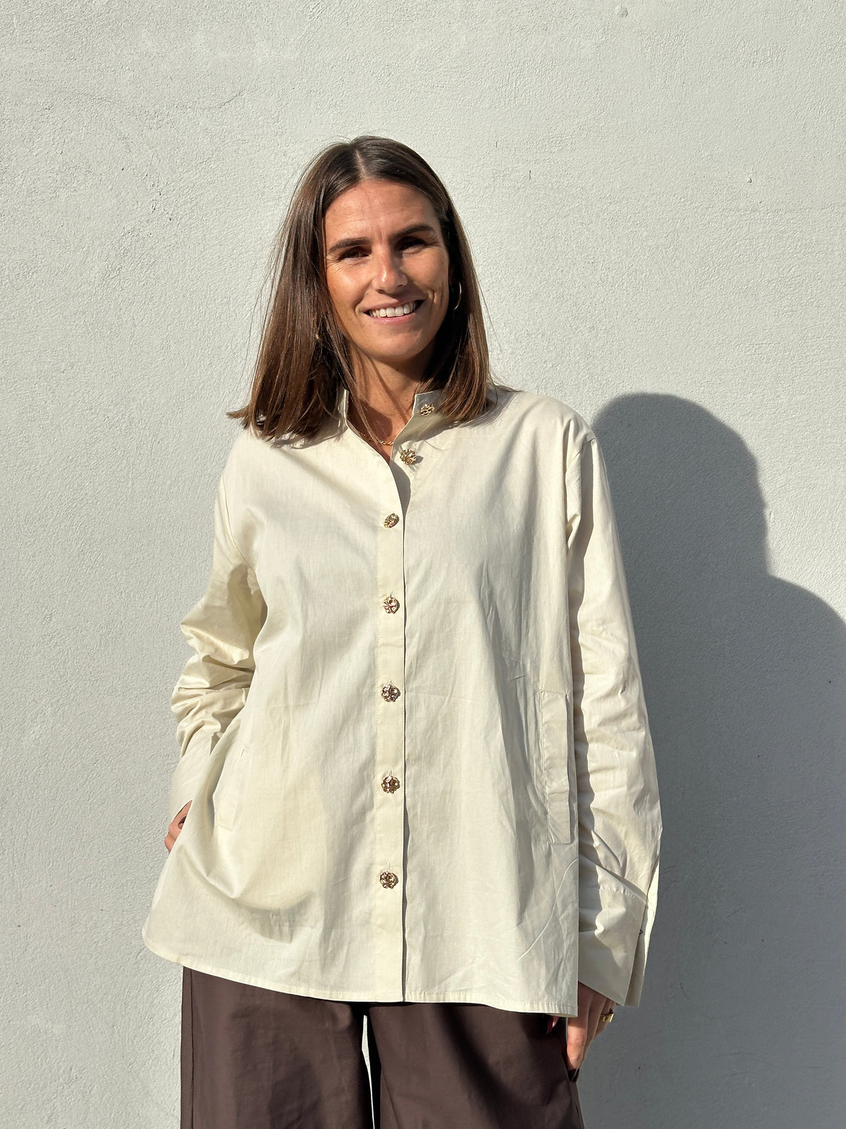 Gaspar 2607358 Loire poplin blouse beige
