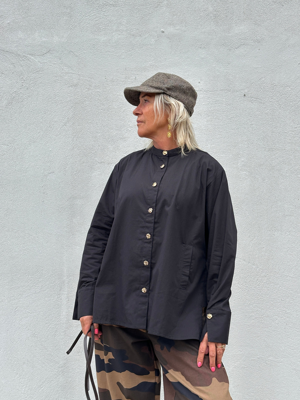 Gaspar 2607358 Loire poplin blouse black