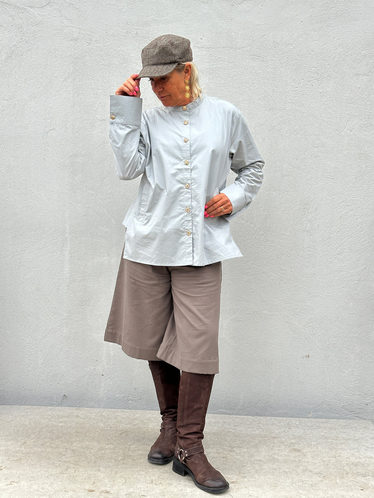 Gaspar 2607358 Loire poplin blouse light grey