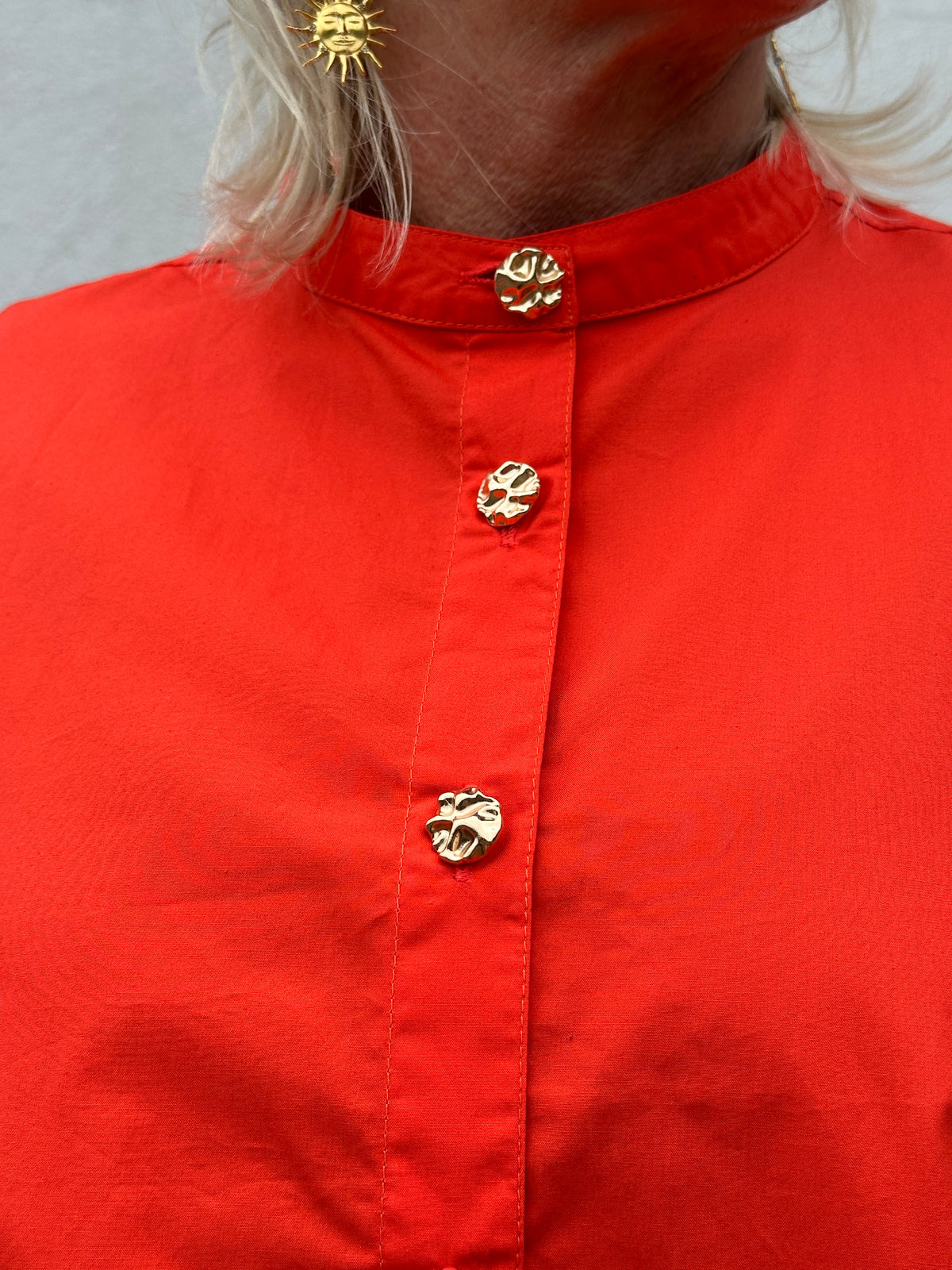 Gaspar 2607358 Loire poplin blouse red