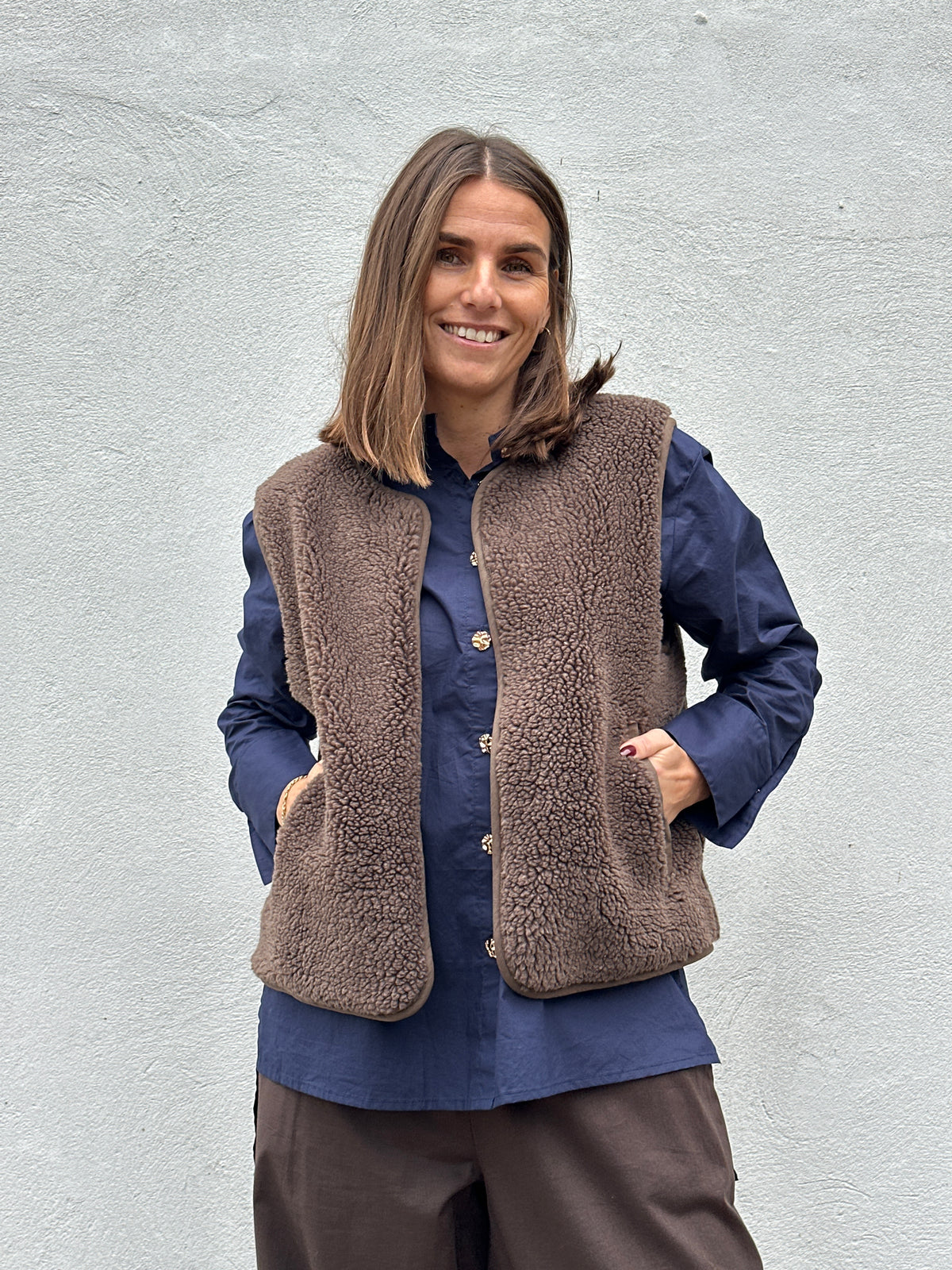 Gaspar 2607362 Duffy waistcoat dusty brown