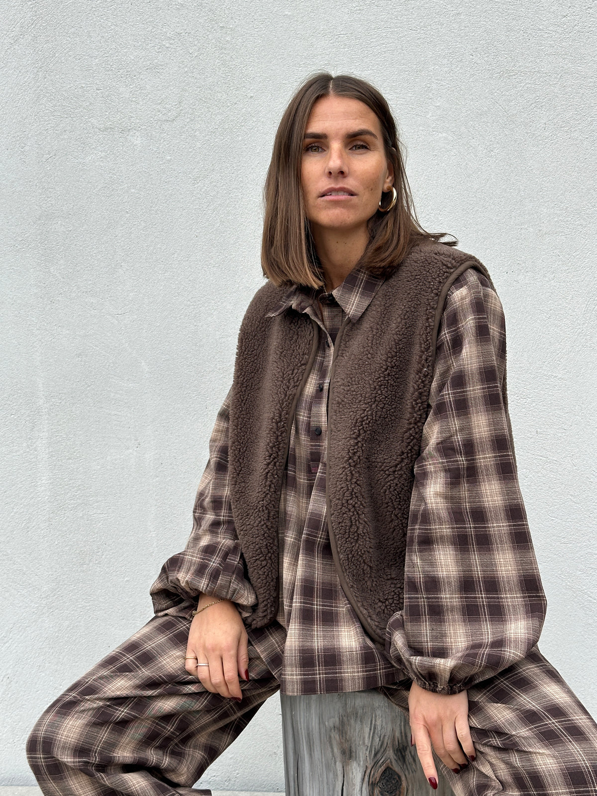 Gaspar 2607363 Costamano check blouse brown
