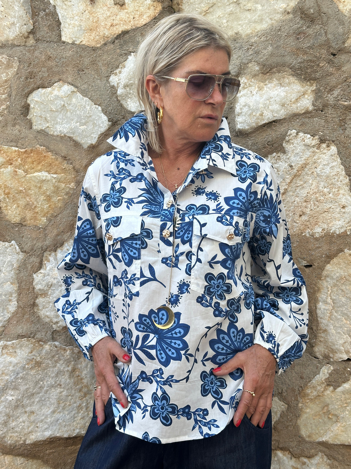 Gaspar 2607367 Aarhus shirt print blue