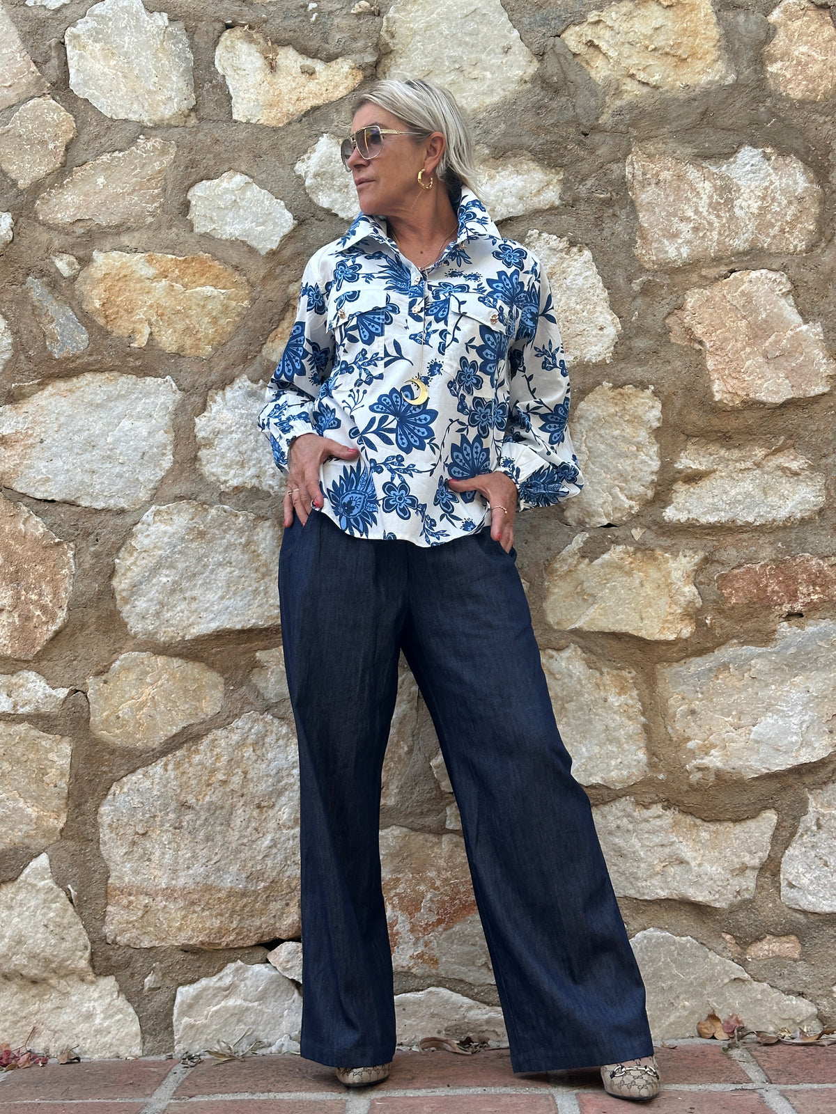 Gaspar 2607367 Aarhus shirt print blue