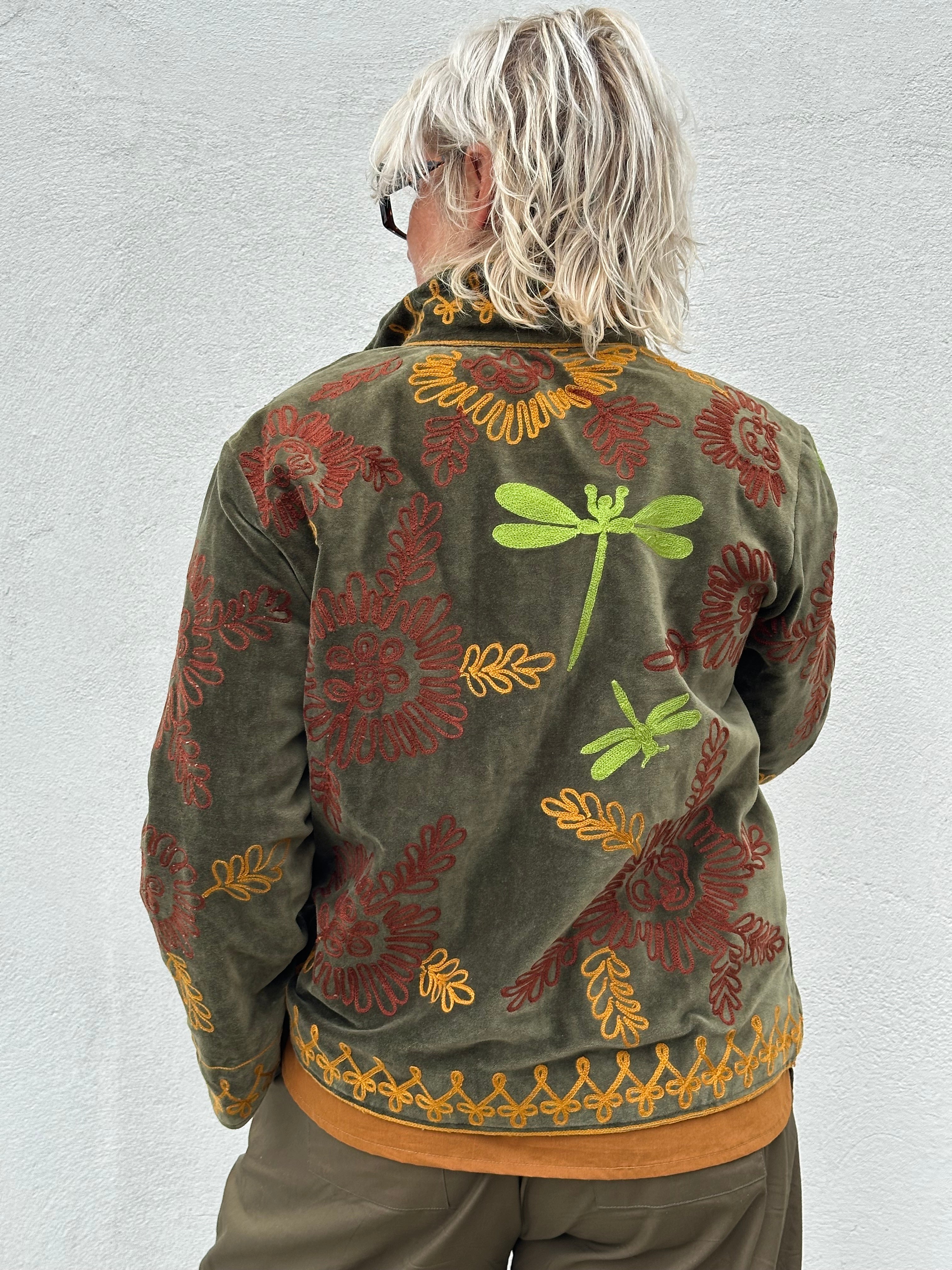 Gaspar 2607505 Utah short velvet jacket olive