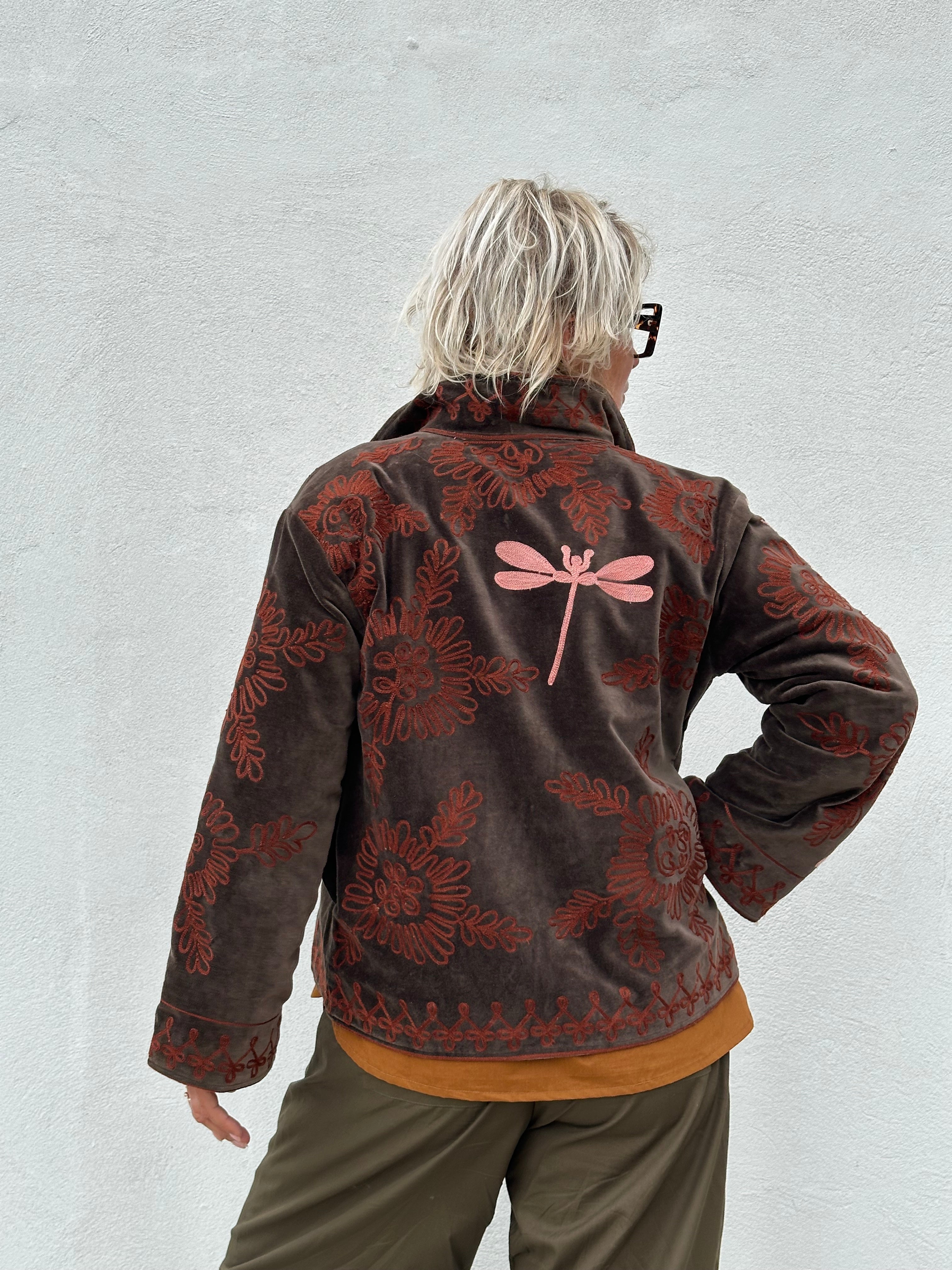 Gaspar 2607505 Utah short velvet jacket chocolate
