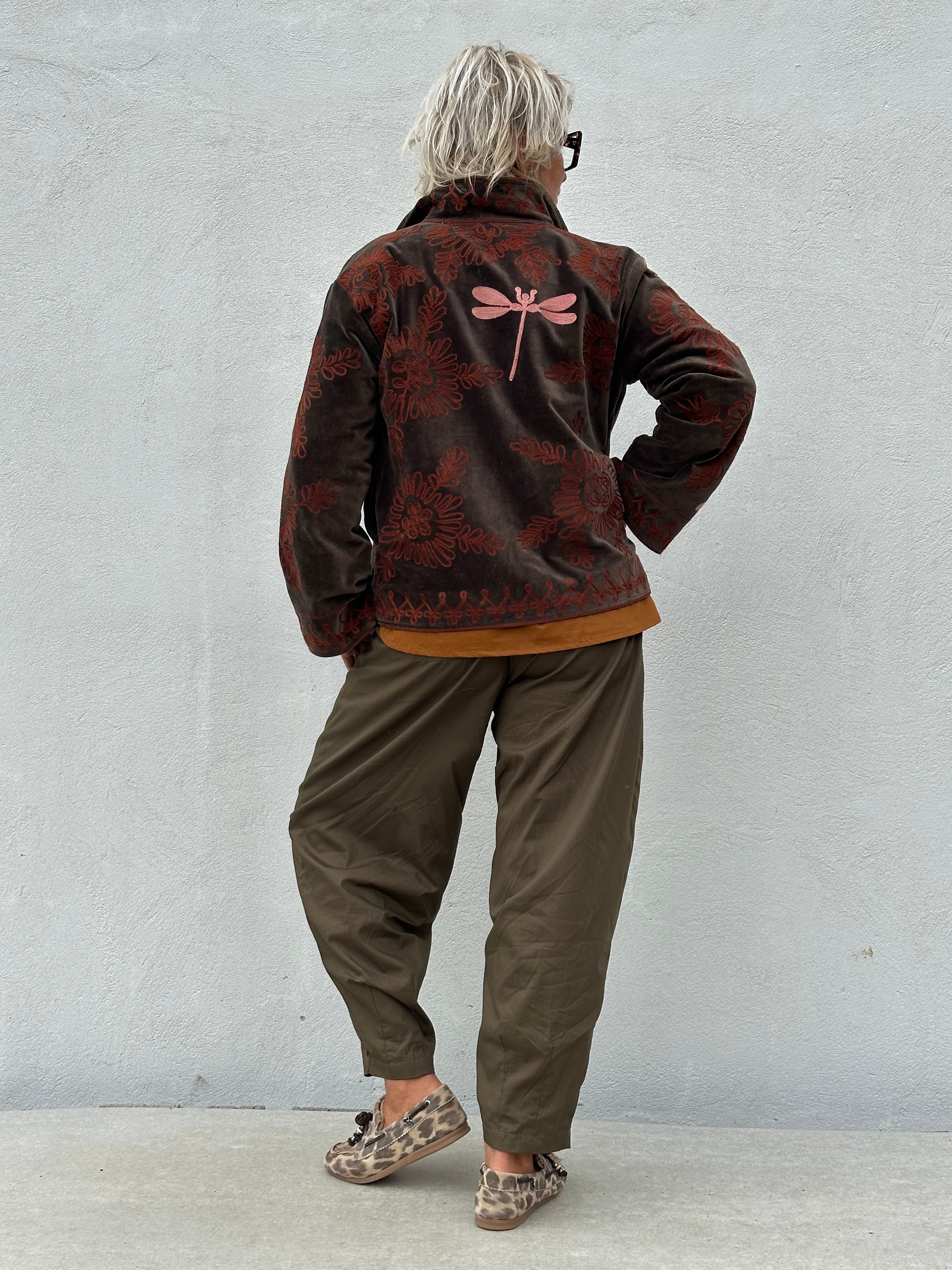 Gaspar 2607505 Utah short velvet jacket chocolate