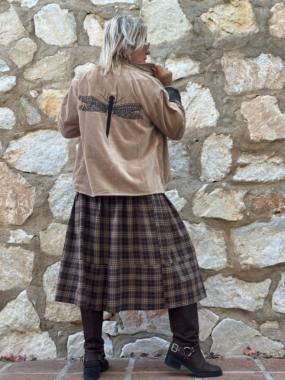 Gaspar 2607951 Vienna skirt check brown