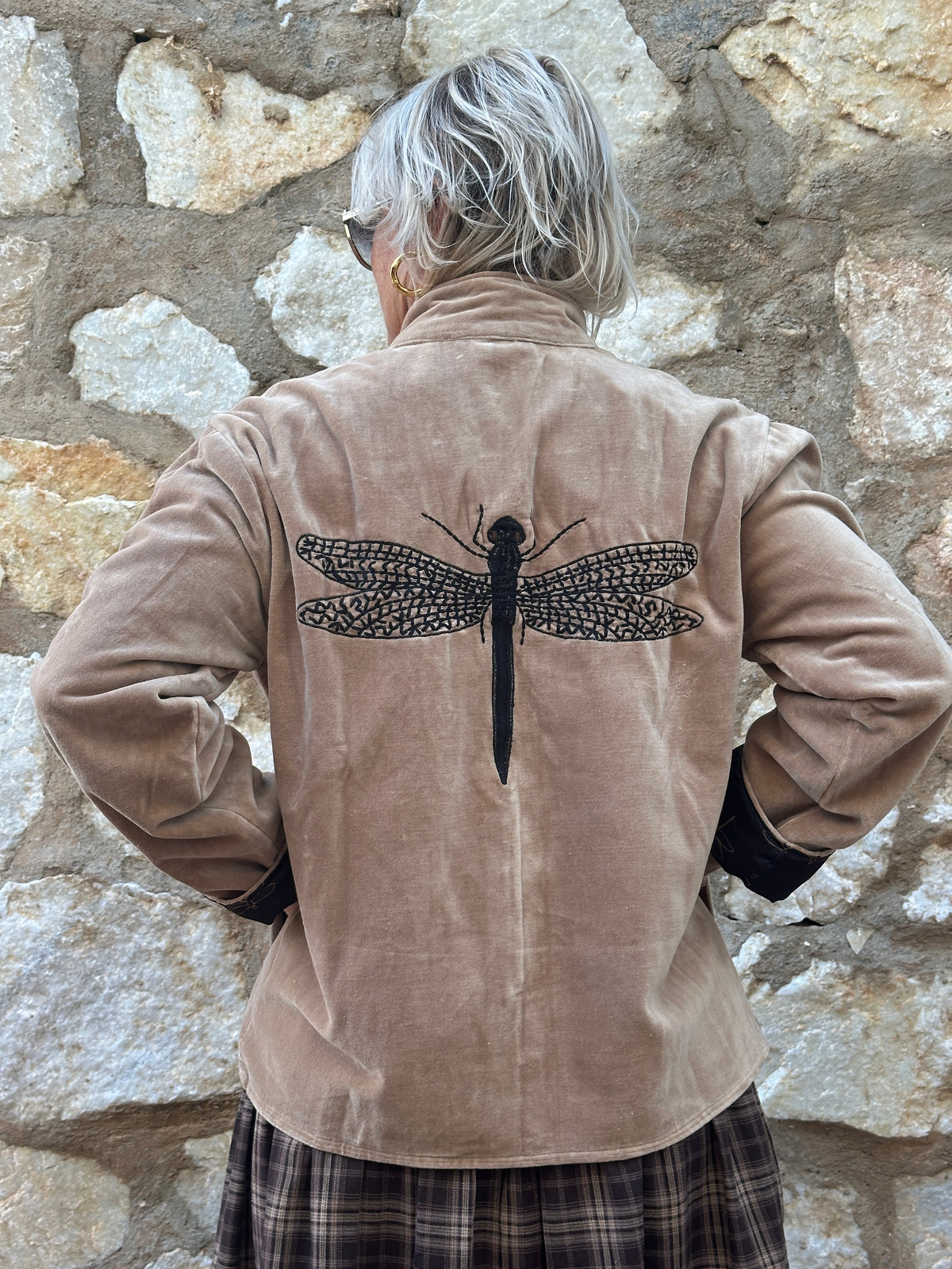 Gaspar 2607508 Utah logo velvet jacket sand
