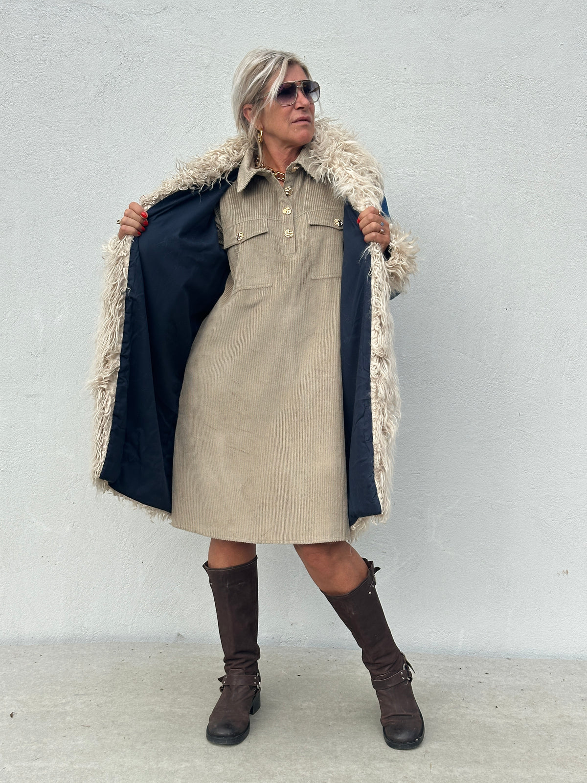 Gaspar 2607509 Boho coat blue