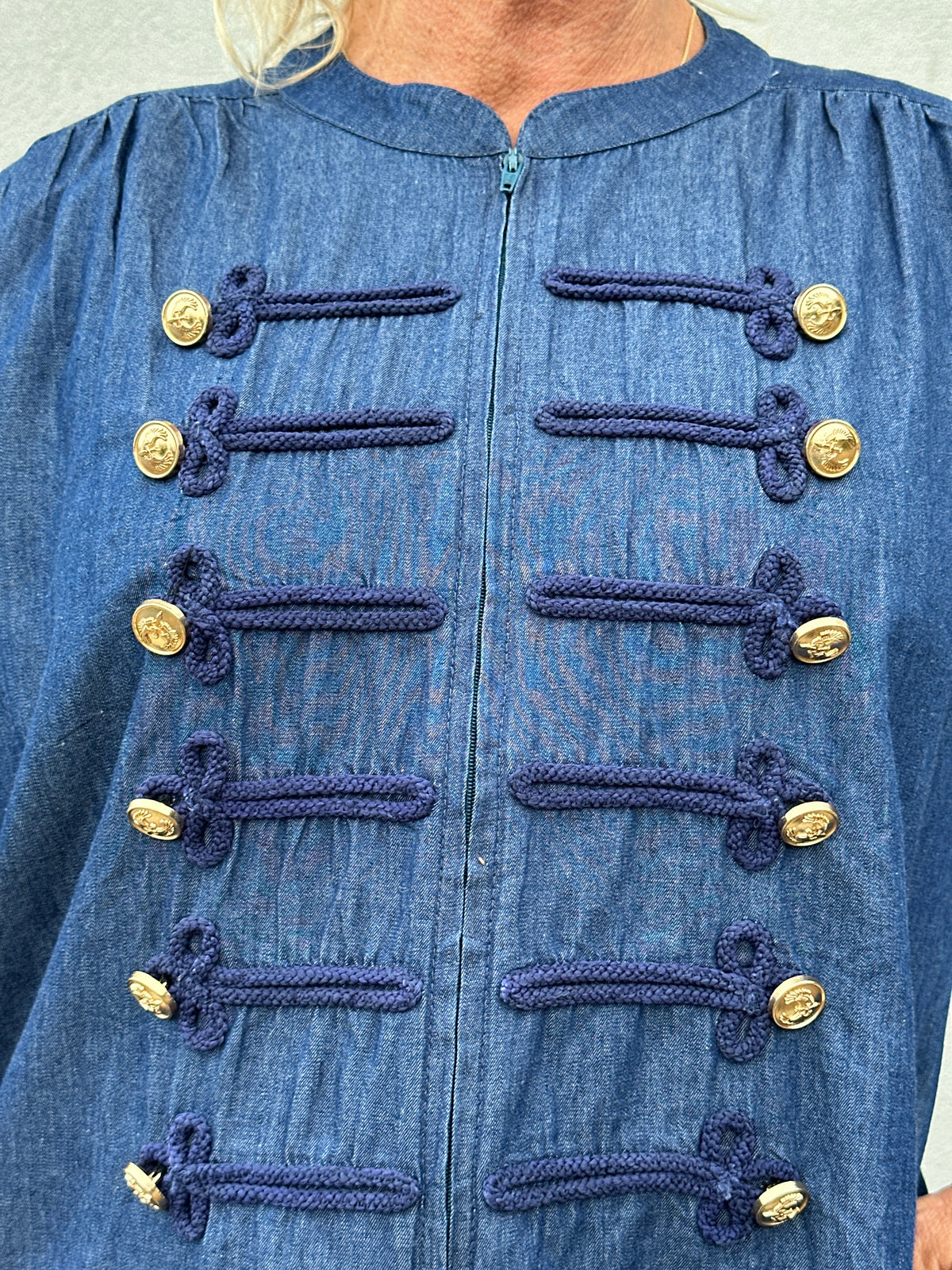 Gaspar 2607705 Luna denim zip dress blue