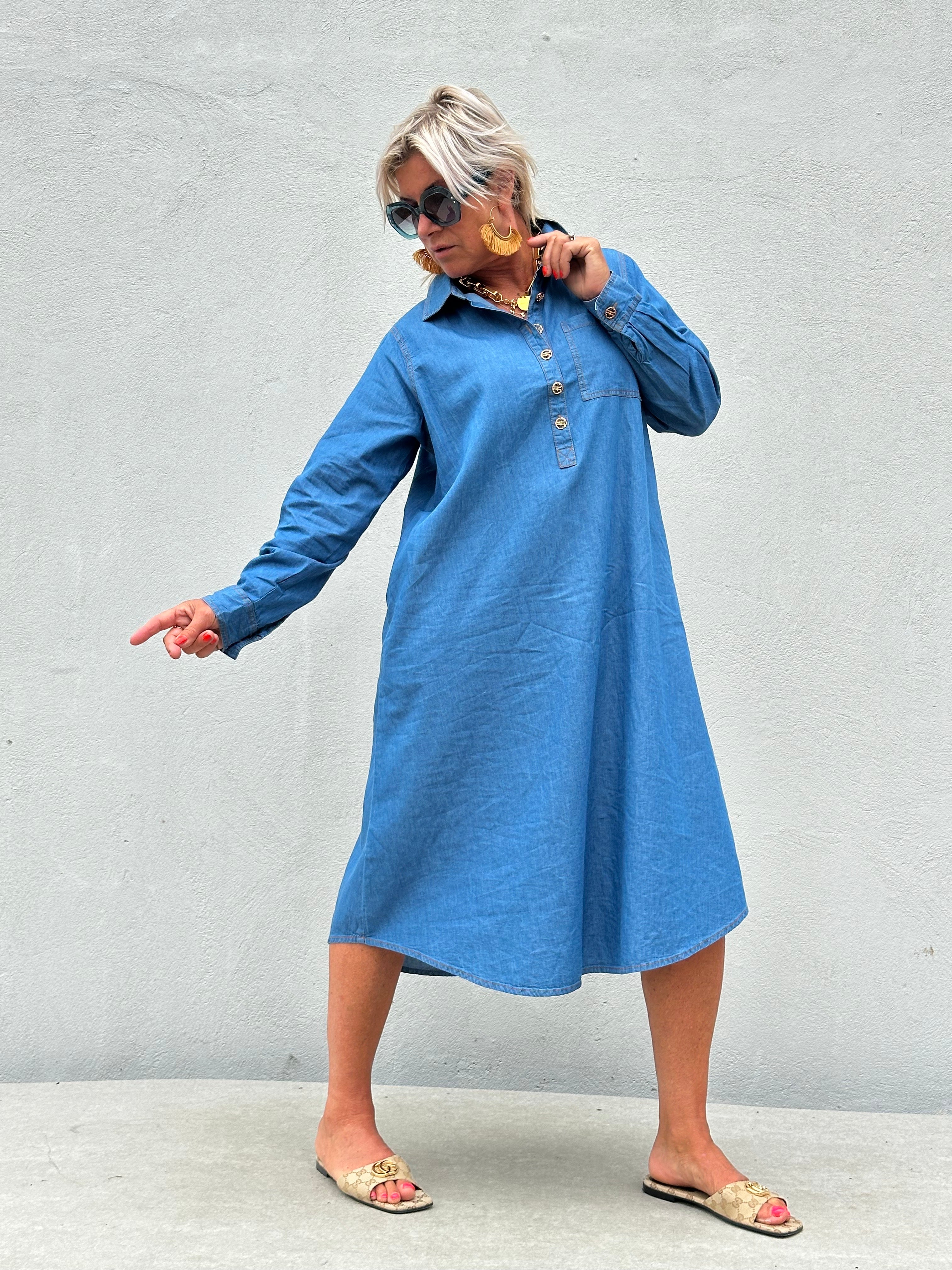 Gaspar 2607706 Lucca denim dress blue