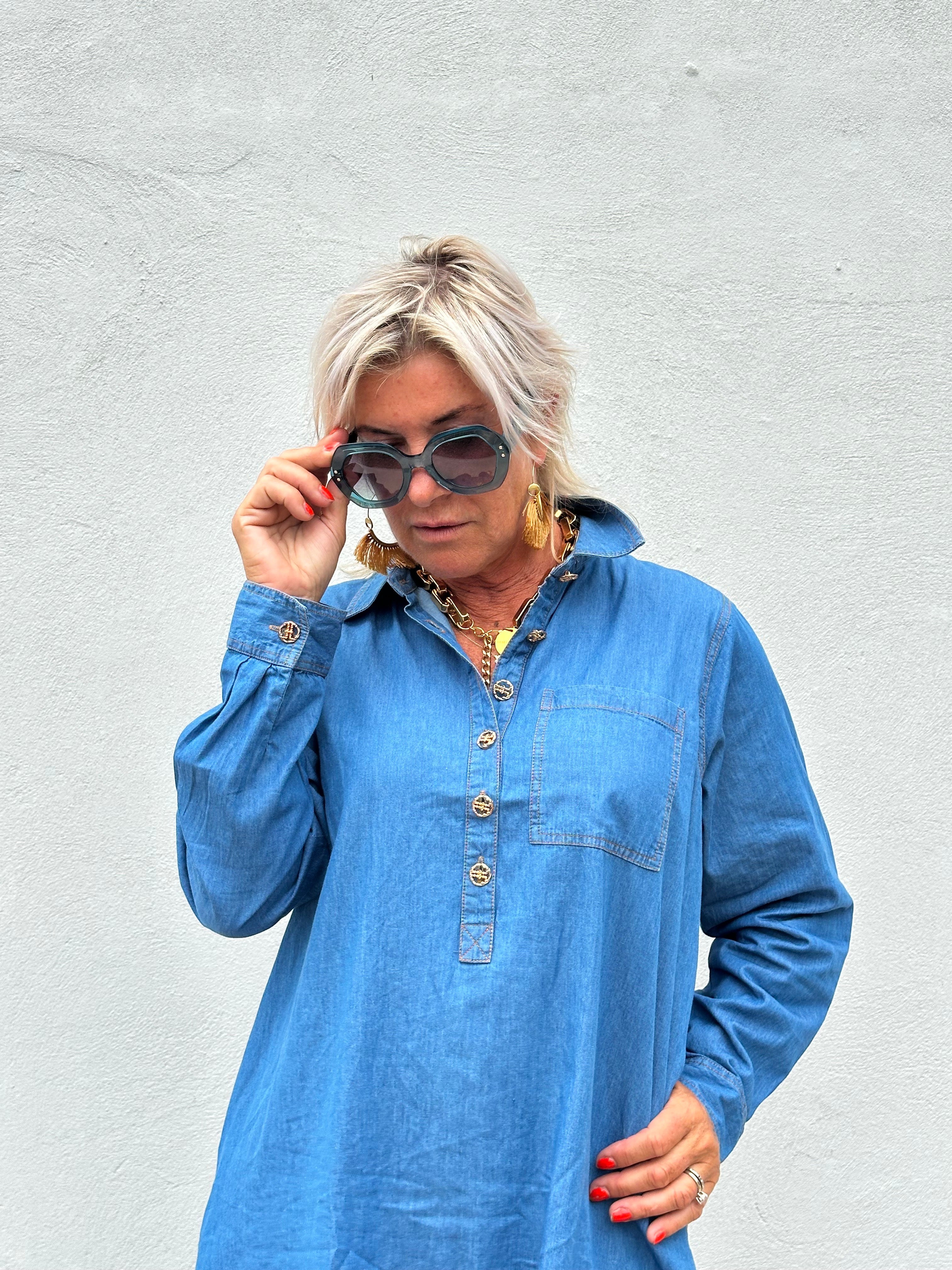 Gaspar 2607706 Lucca denim dress blue