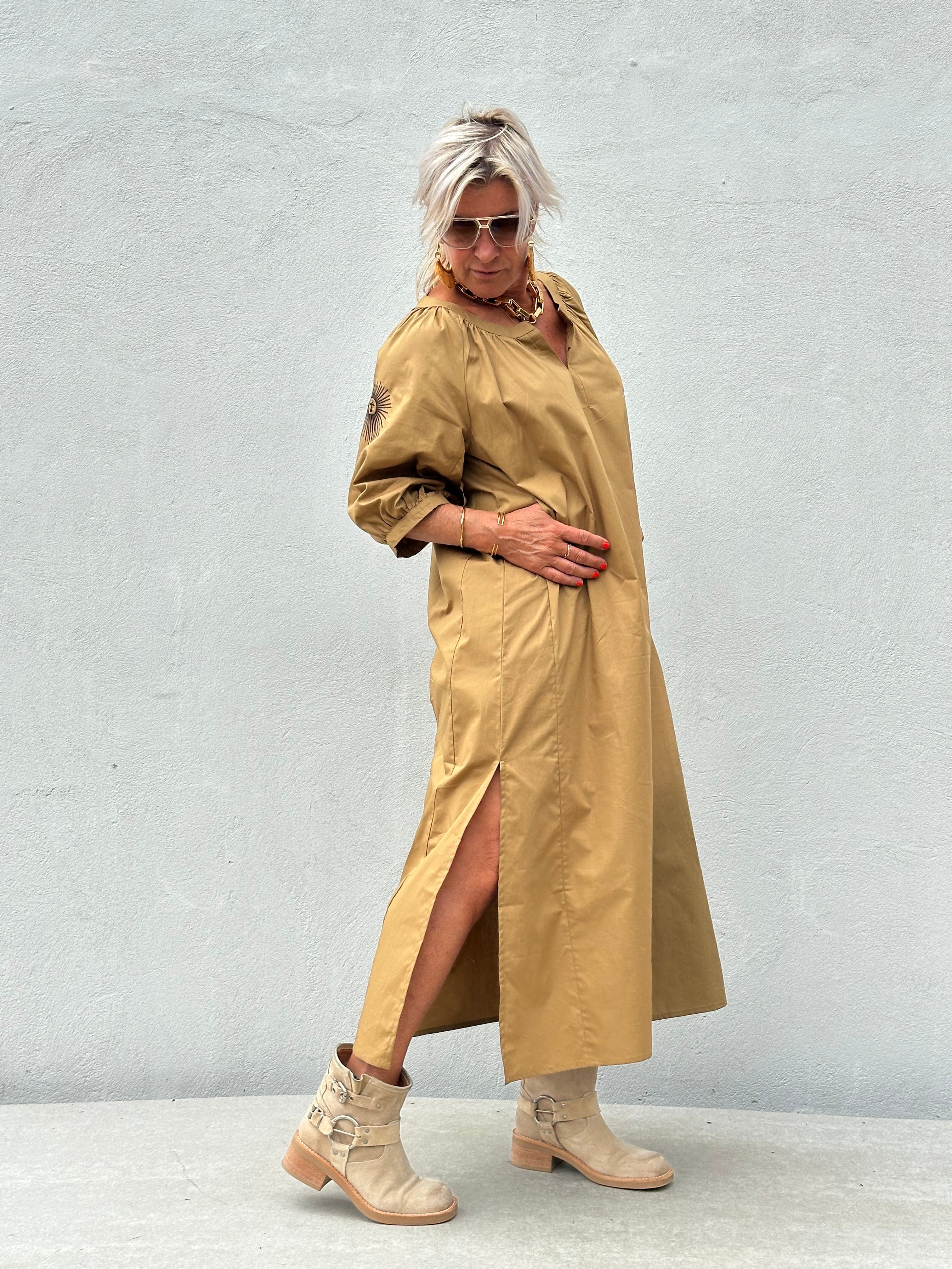 Gaspar 2607707 Athen dress poplin khaky