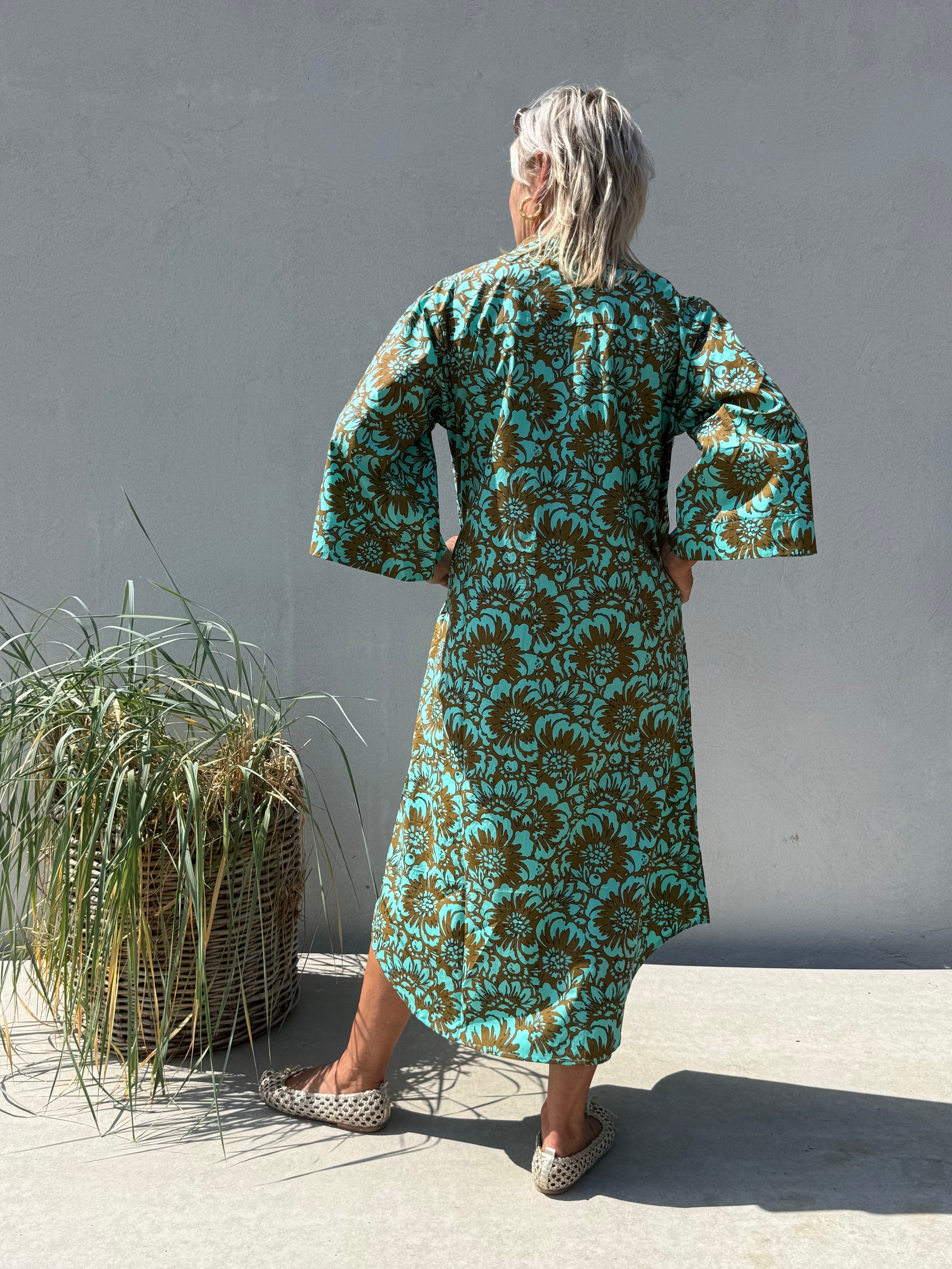 Gaspar 2607709 Mumbai dress flower aqua