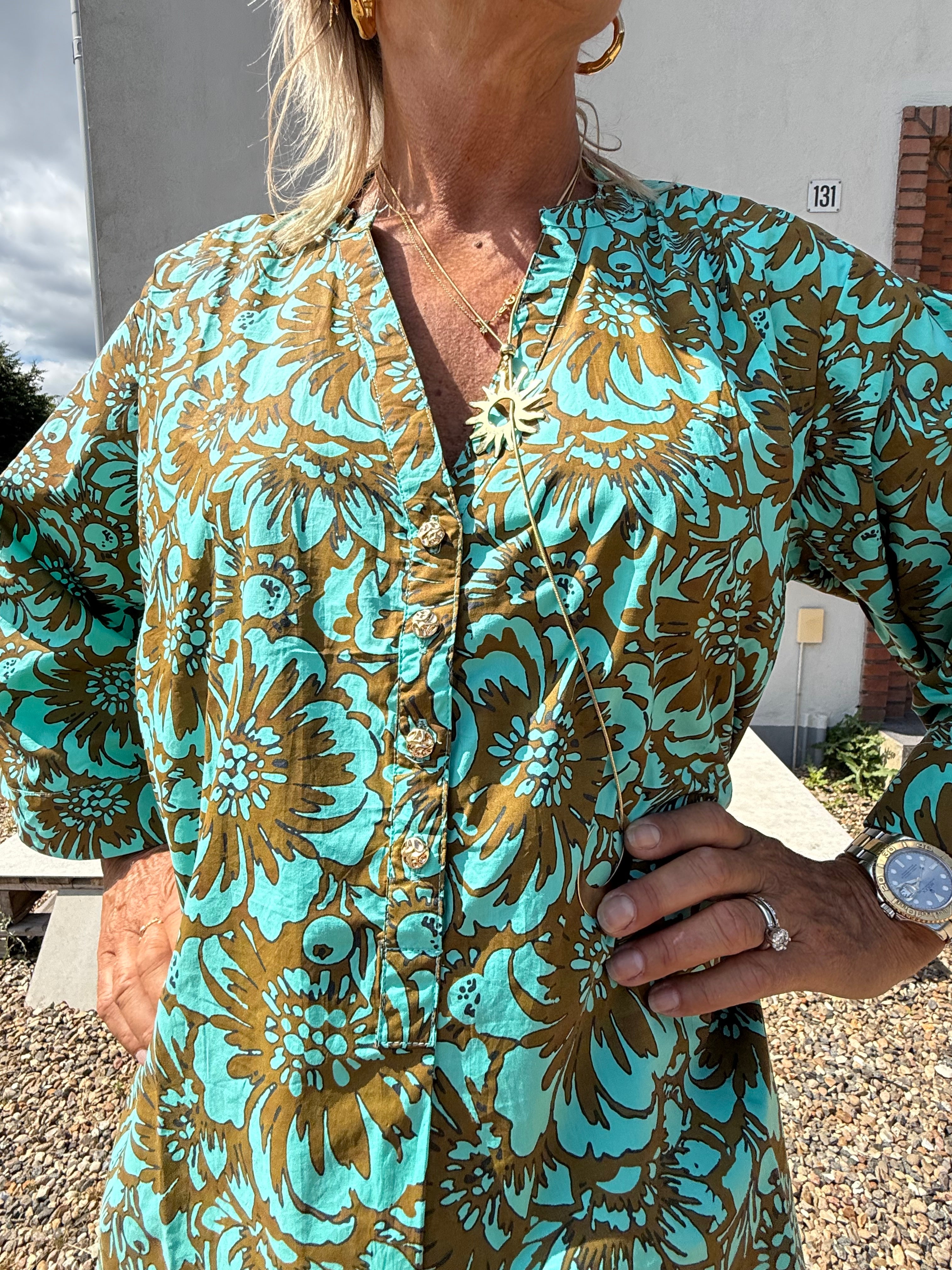 Gaspar 2607709 Mumbai dress flower aqua
