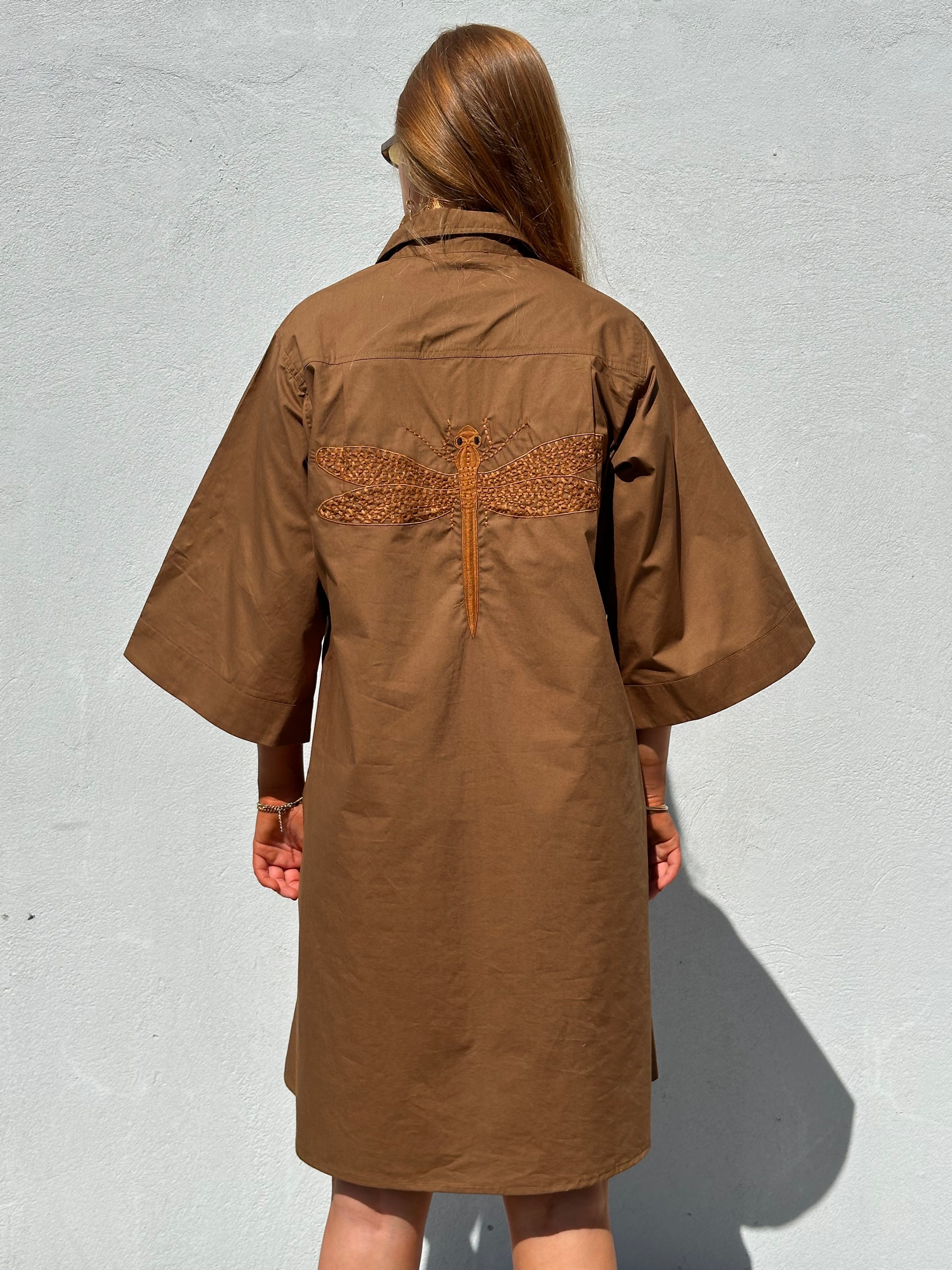 Gaspar 2607710 Haiti dress dark camel