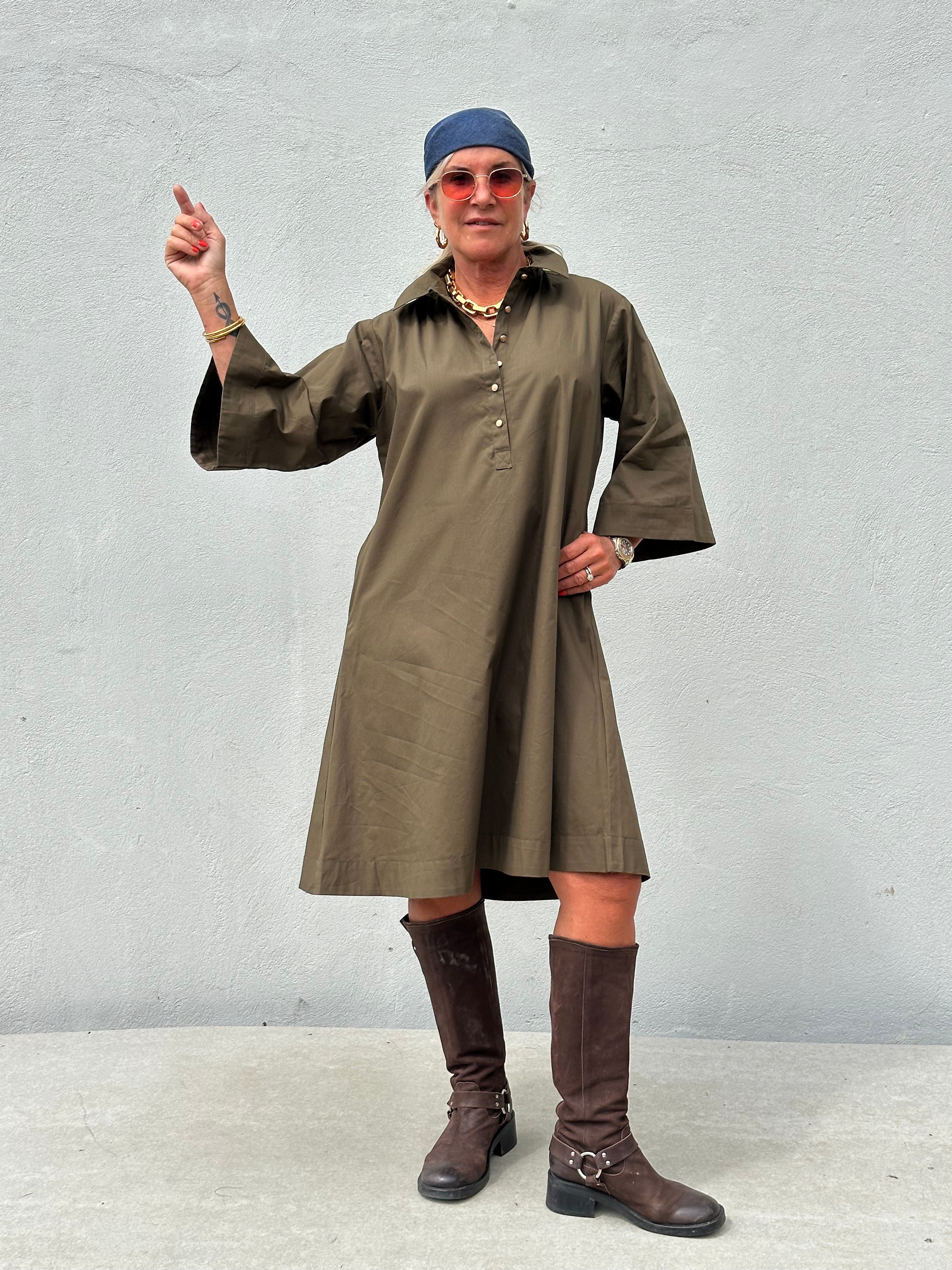 Gaspar 2607710 Haiti dress olive green
