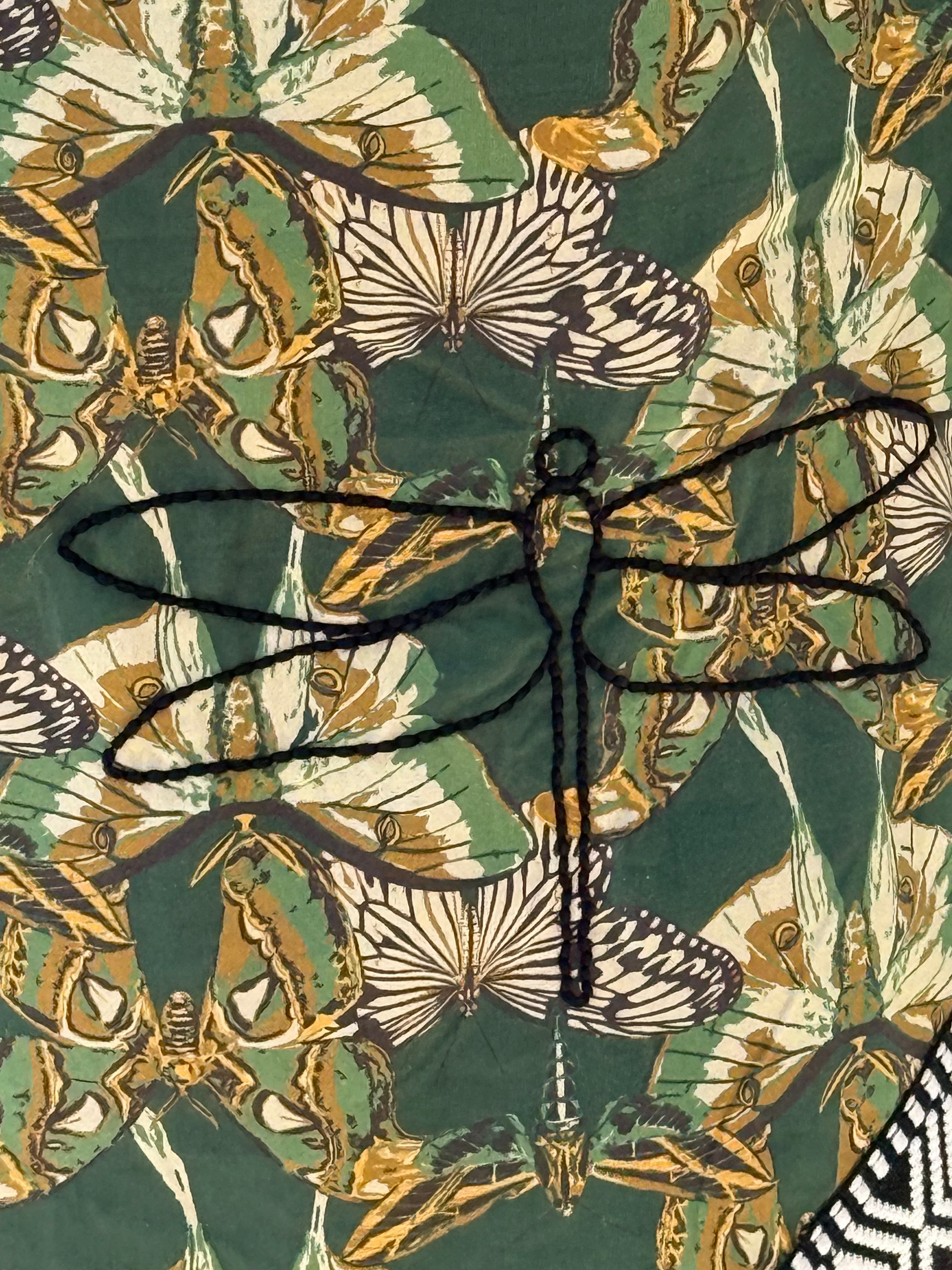 Gaspar 2607711 Mumbai dress butterfly print green