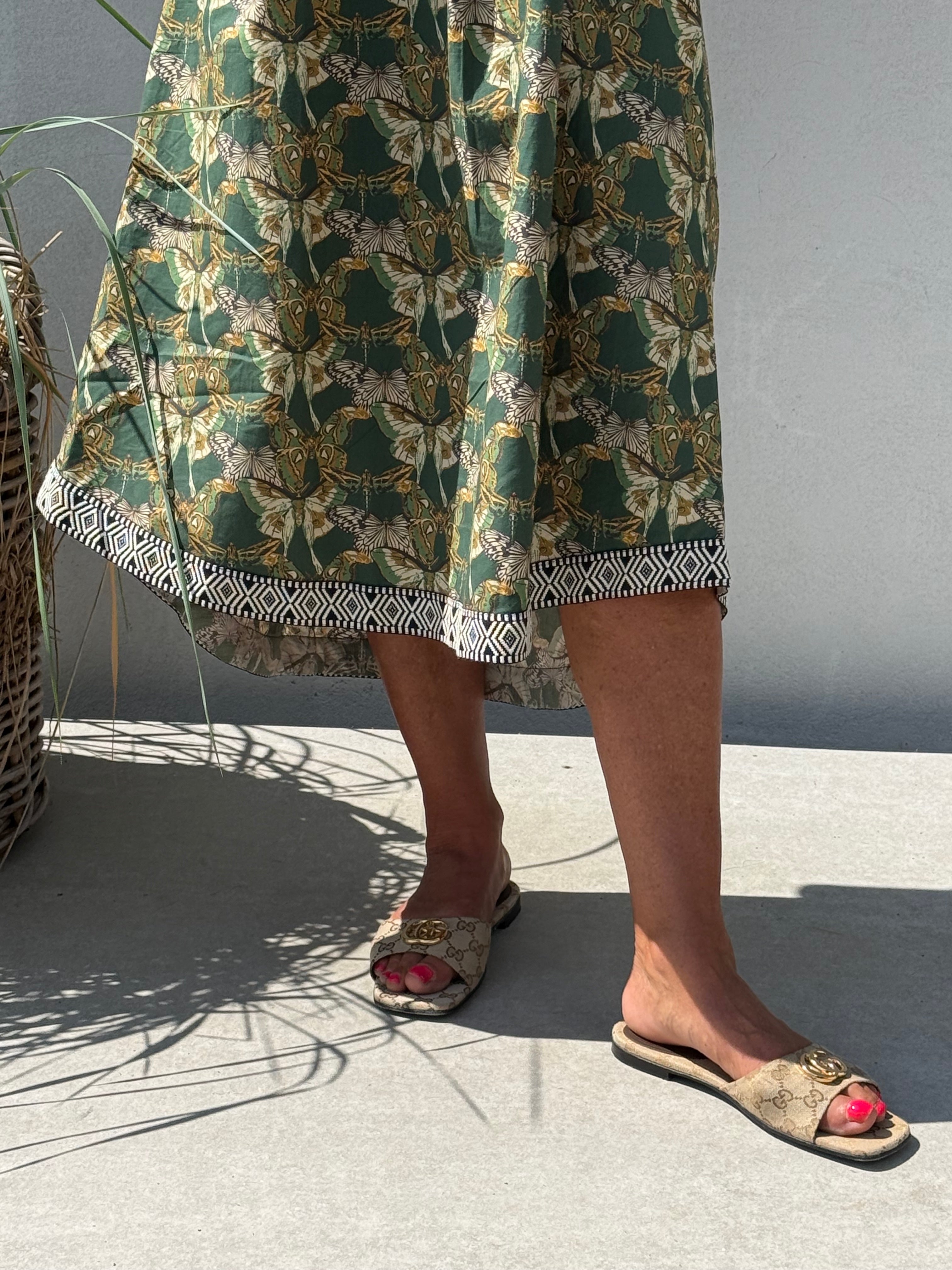 Gaspar 2607711 Mumbai dress butterfly print green