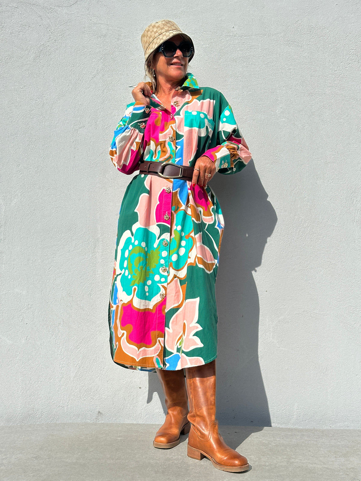 Gaspar 2607715 Malmø dress long flower multi