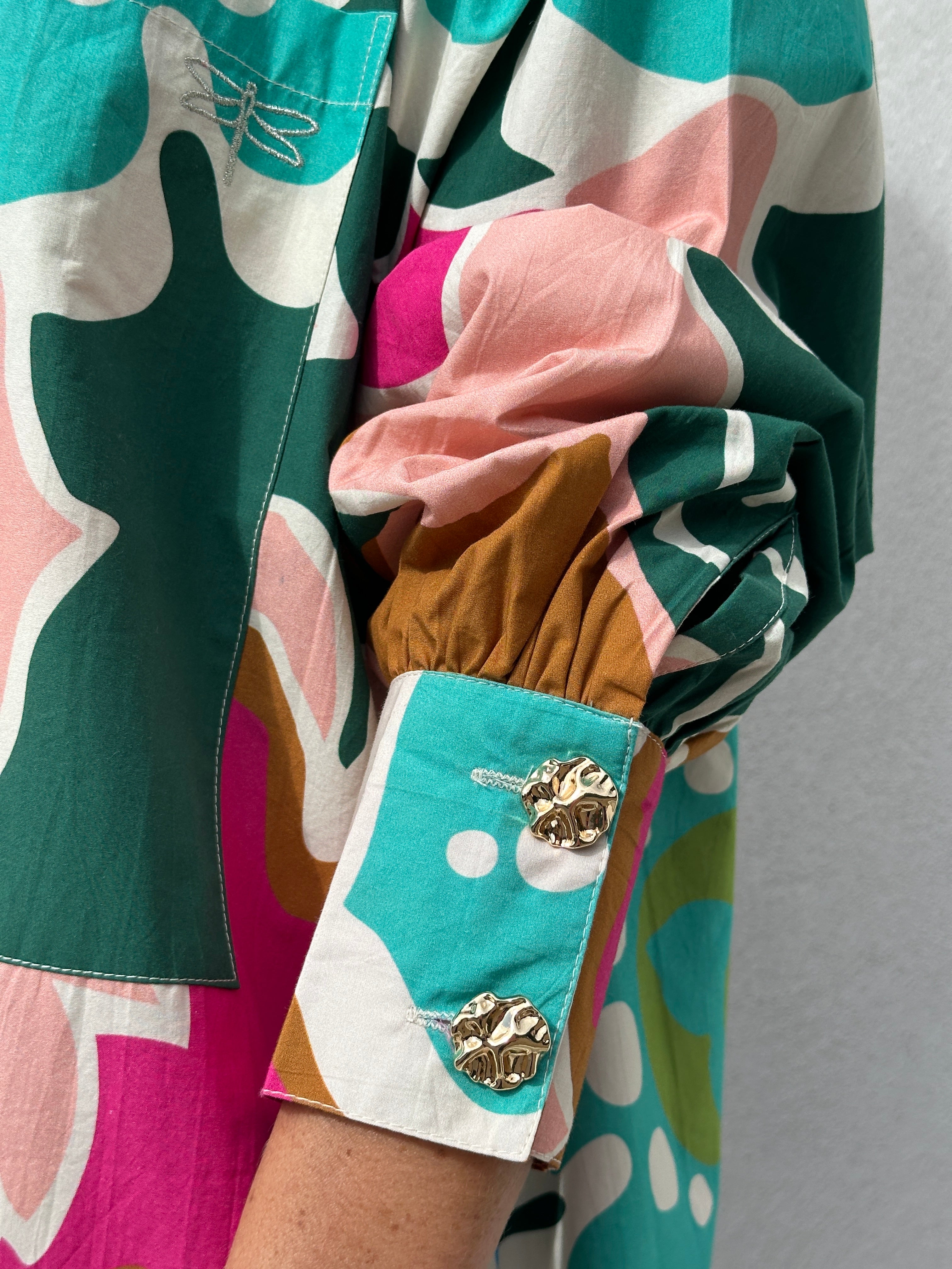 Gaspar 2607715 Malmø dress long flower multi