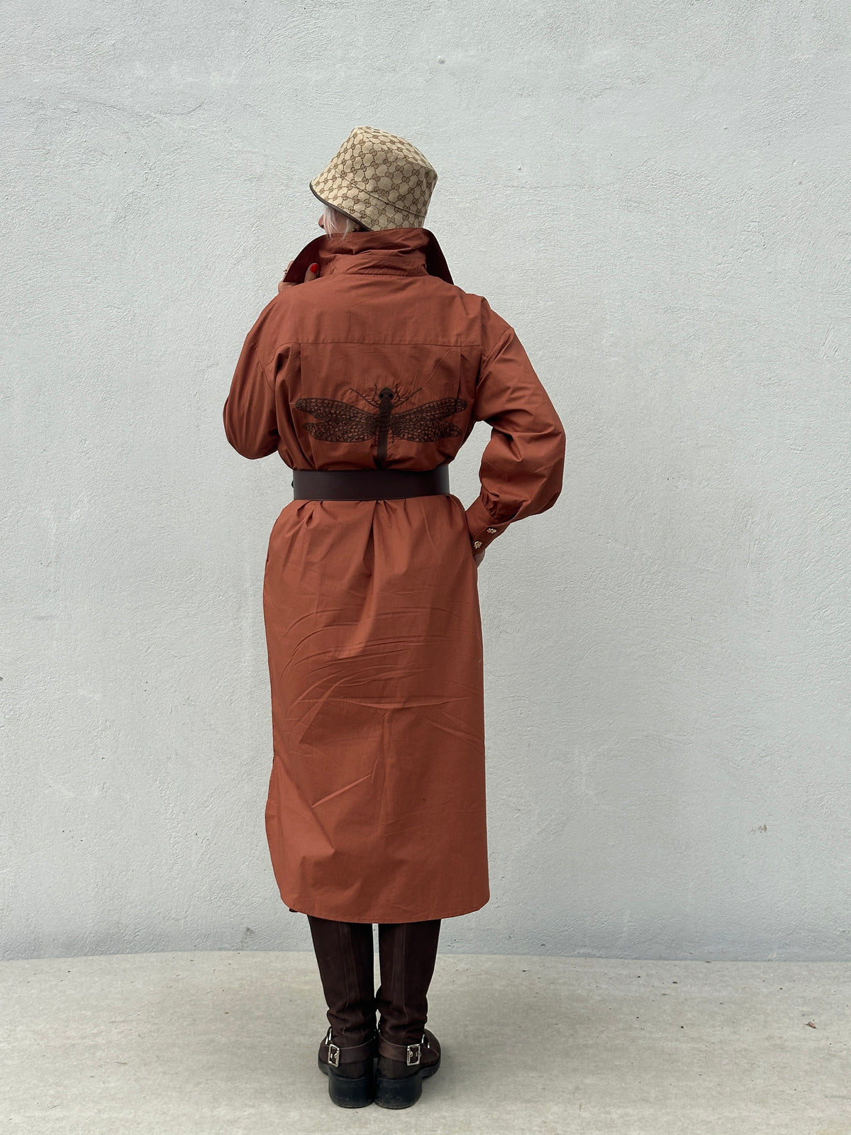 Gaspar 2607719 Sevilla poplin dress burnt sienna