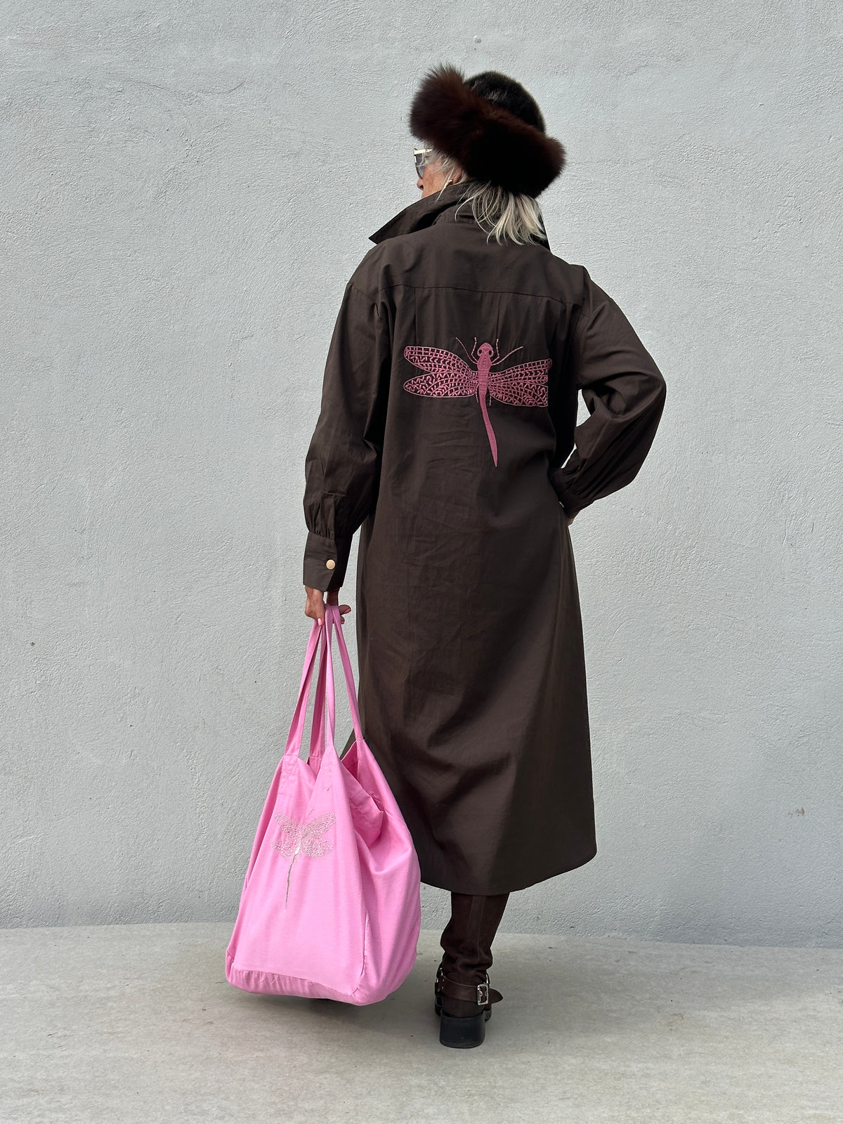 Gaspar 2607719 Sevilla poplin dress brown