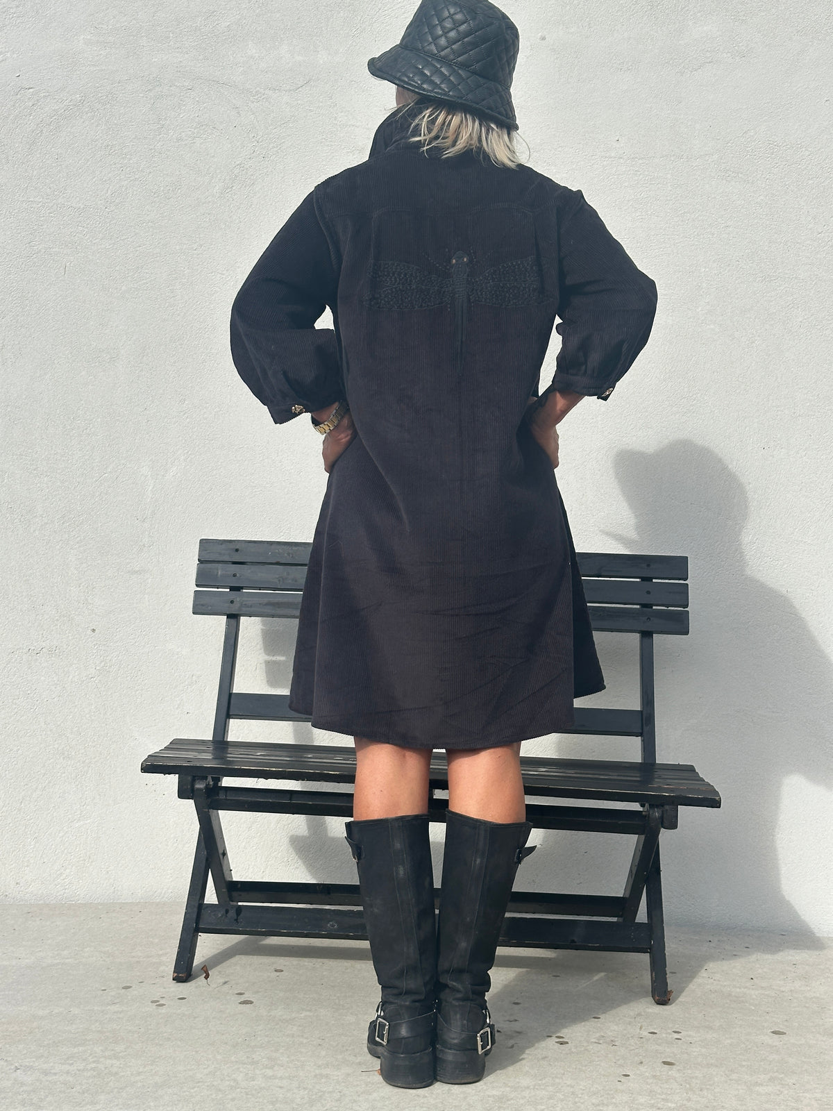 Gaspar 2607744 Nice corduroy dress black