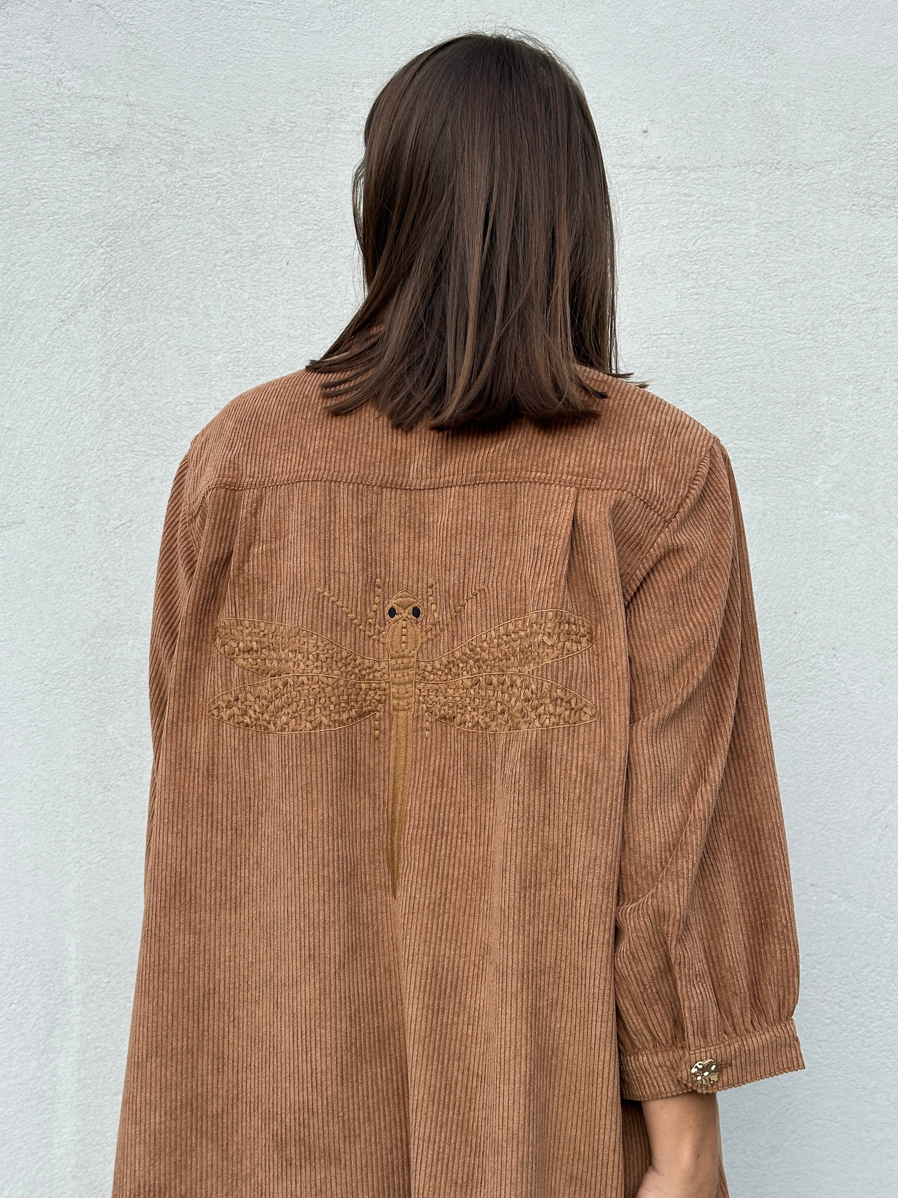 Gaspar 2607744 Nice corduroy dress camel