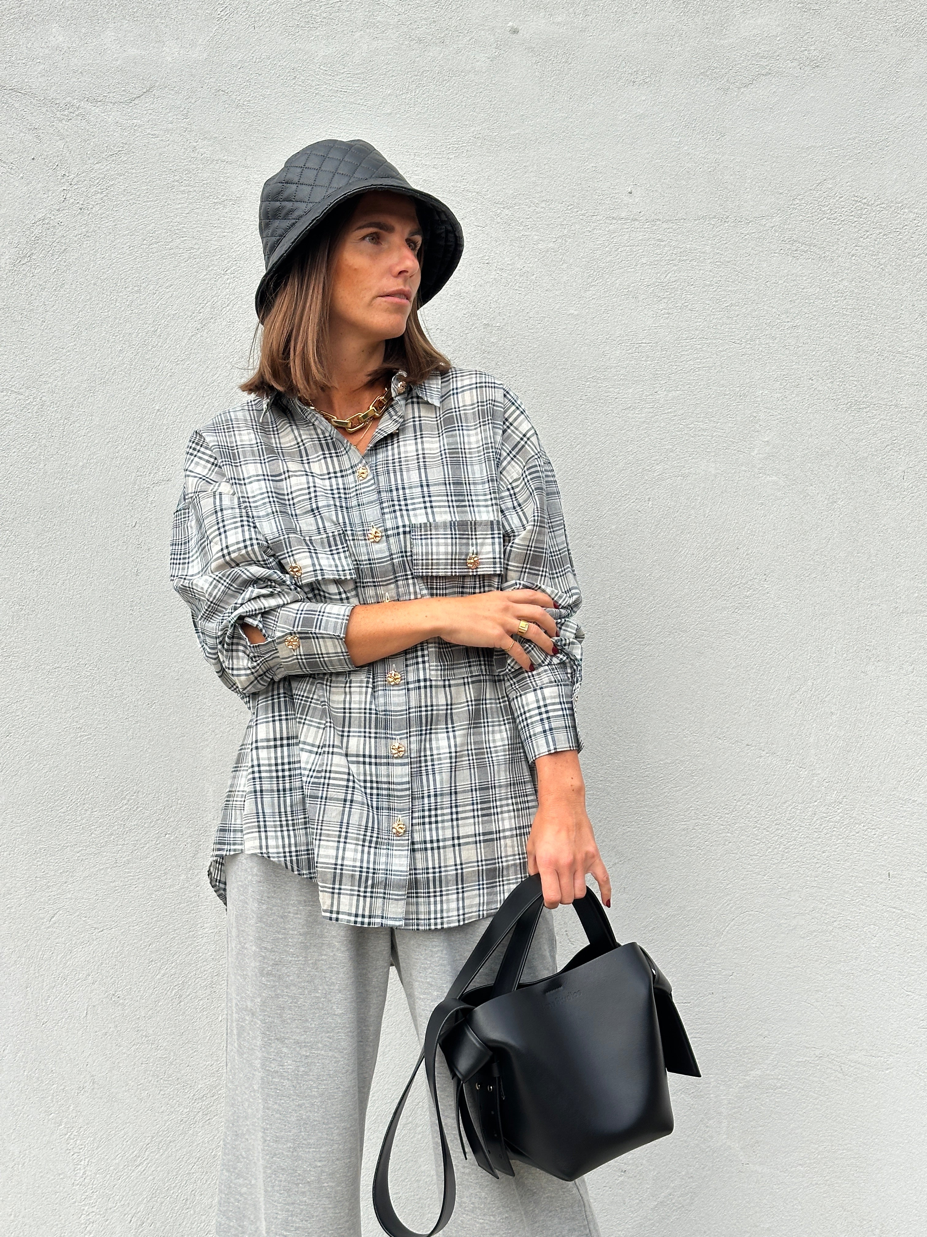 Gaspar 2607347 Sevilla shirt check grey