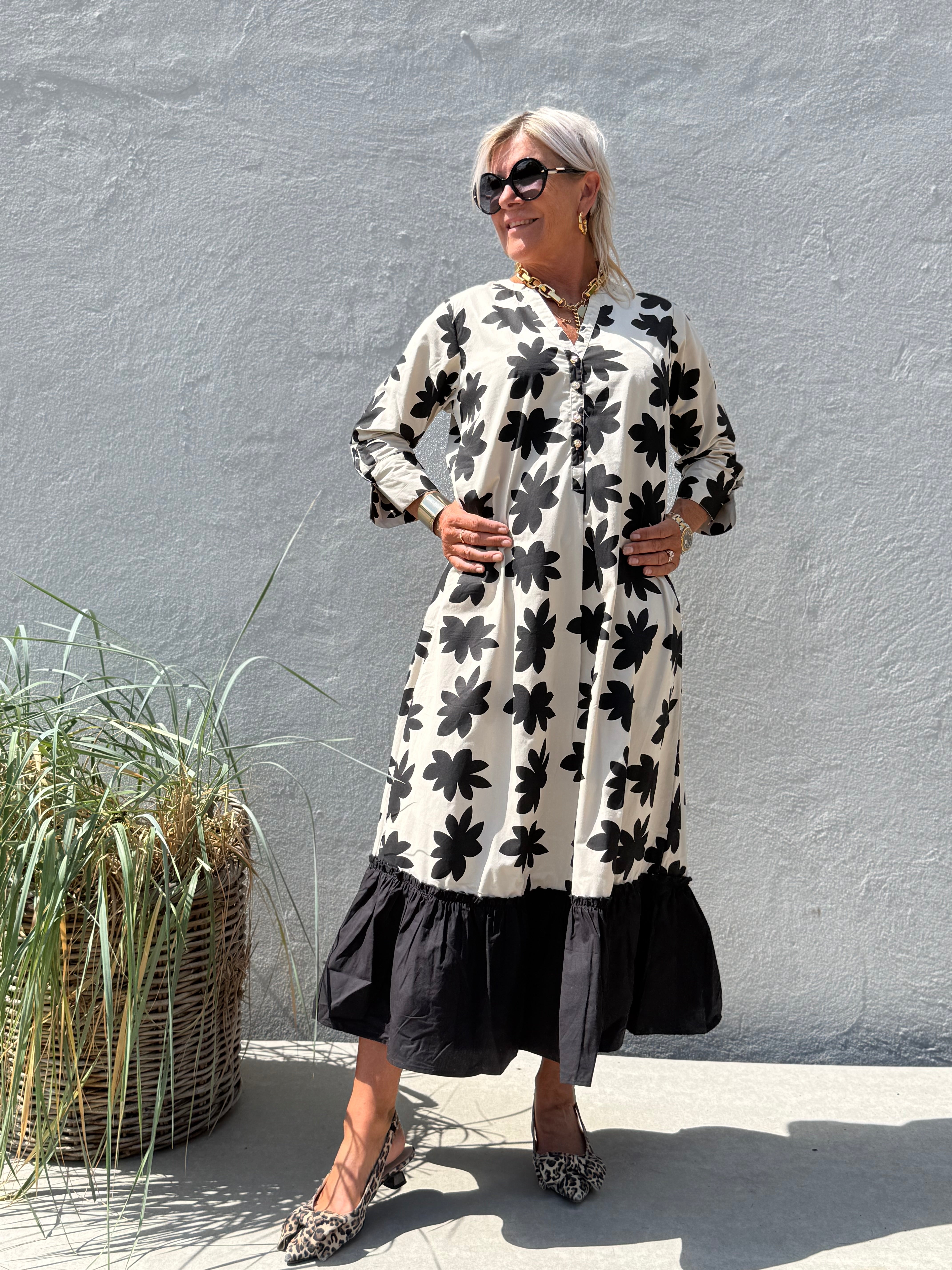 Gaspar 2607770 Athen dress flower print black