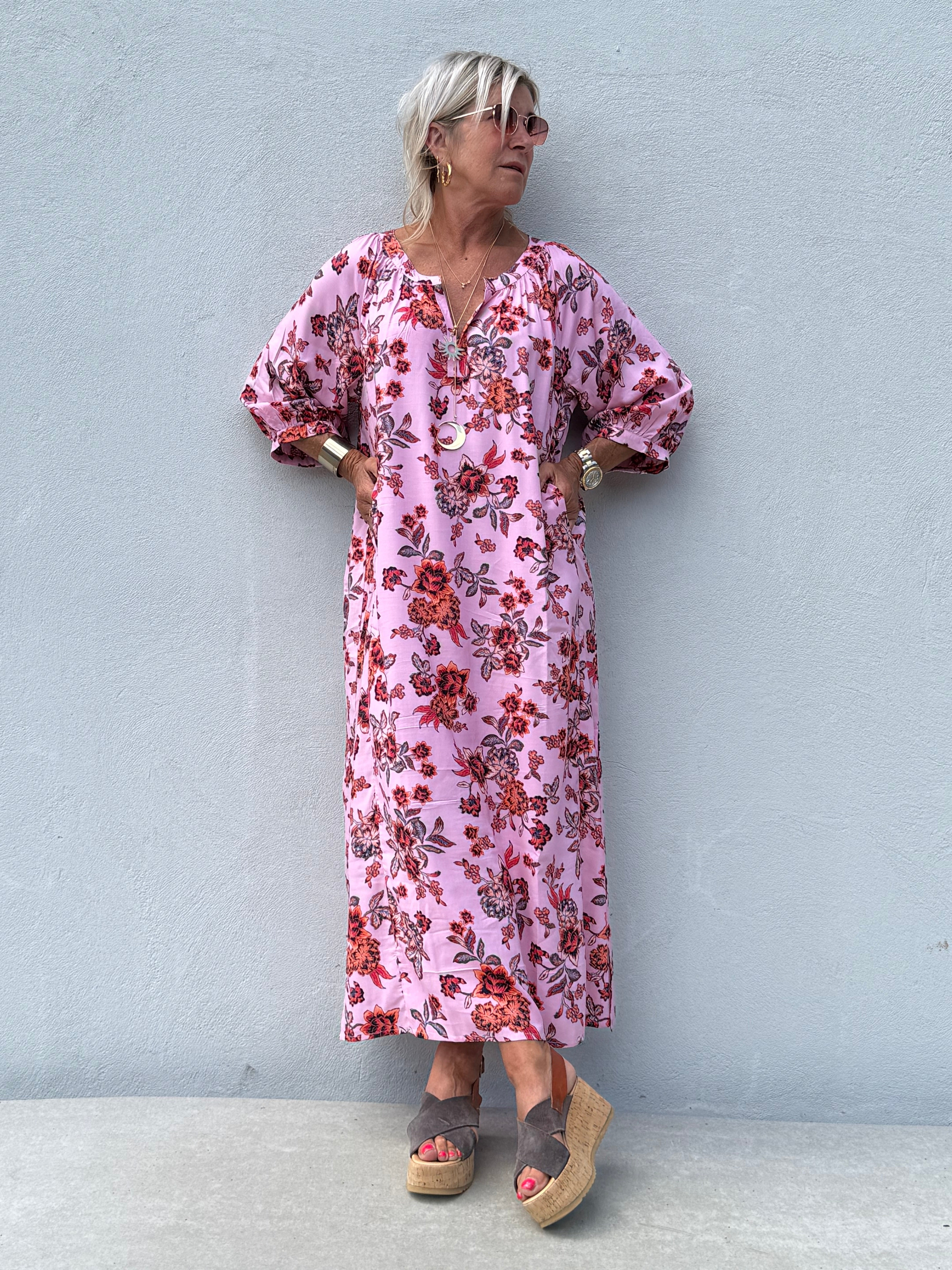 Gaspar 2607779 Athen dress flower print rose