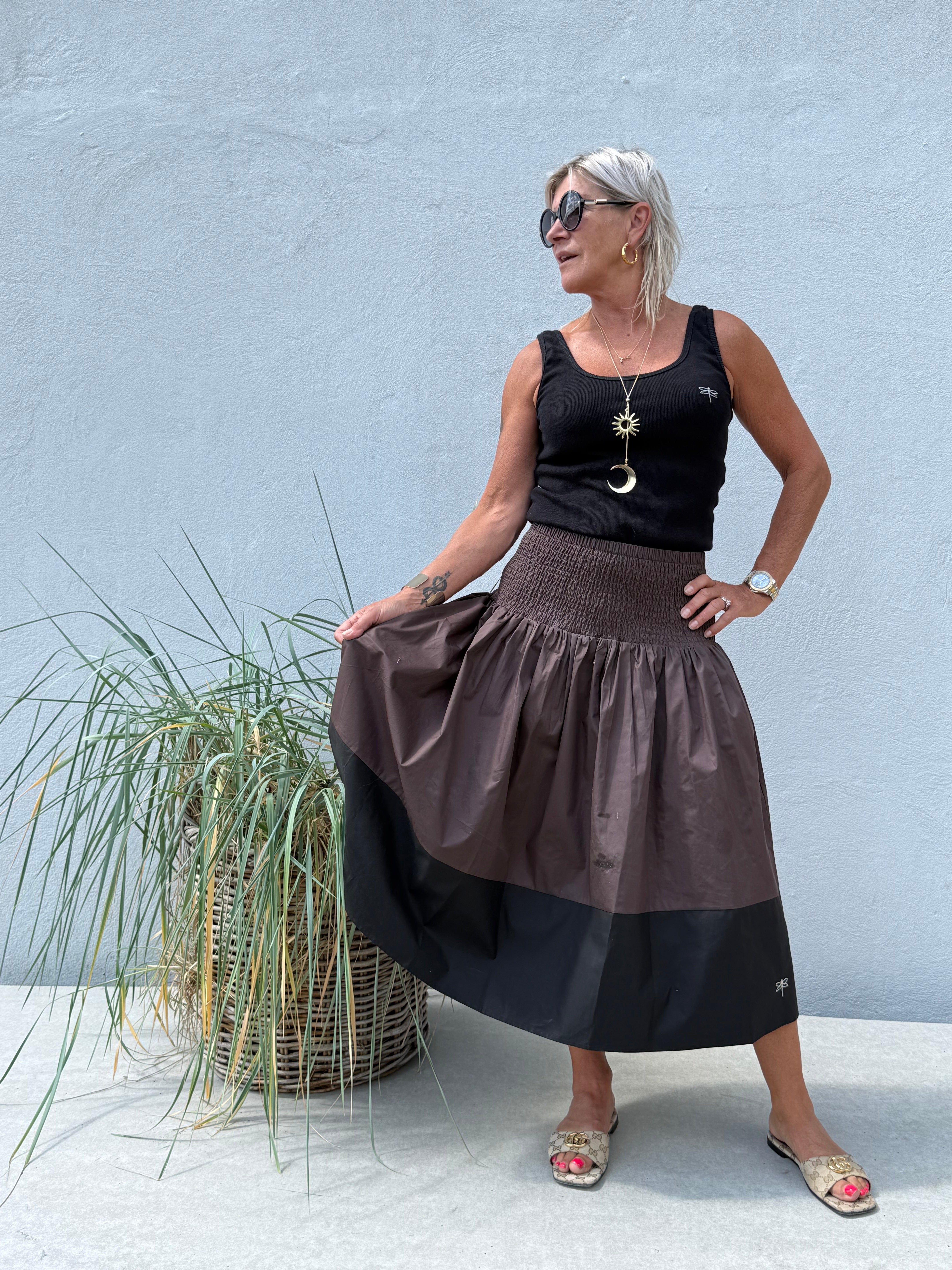 Gaspar 2607914 Vienna skirt brown